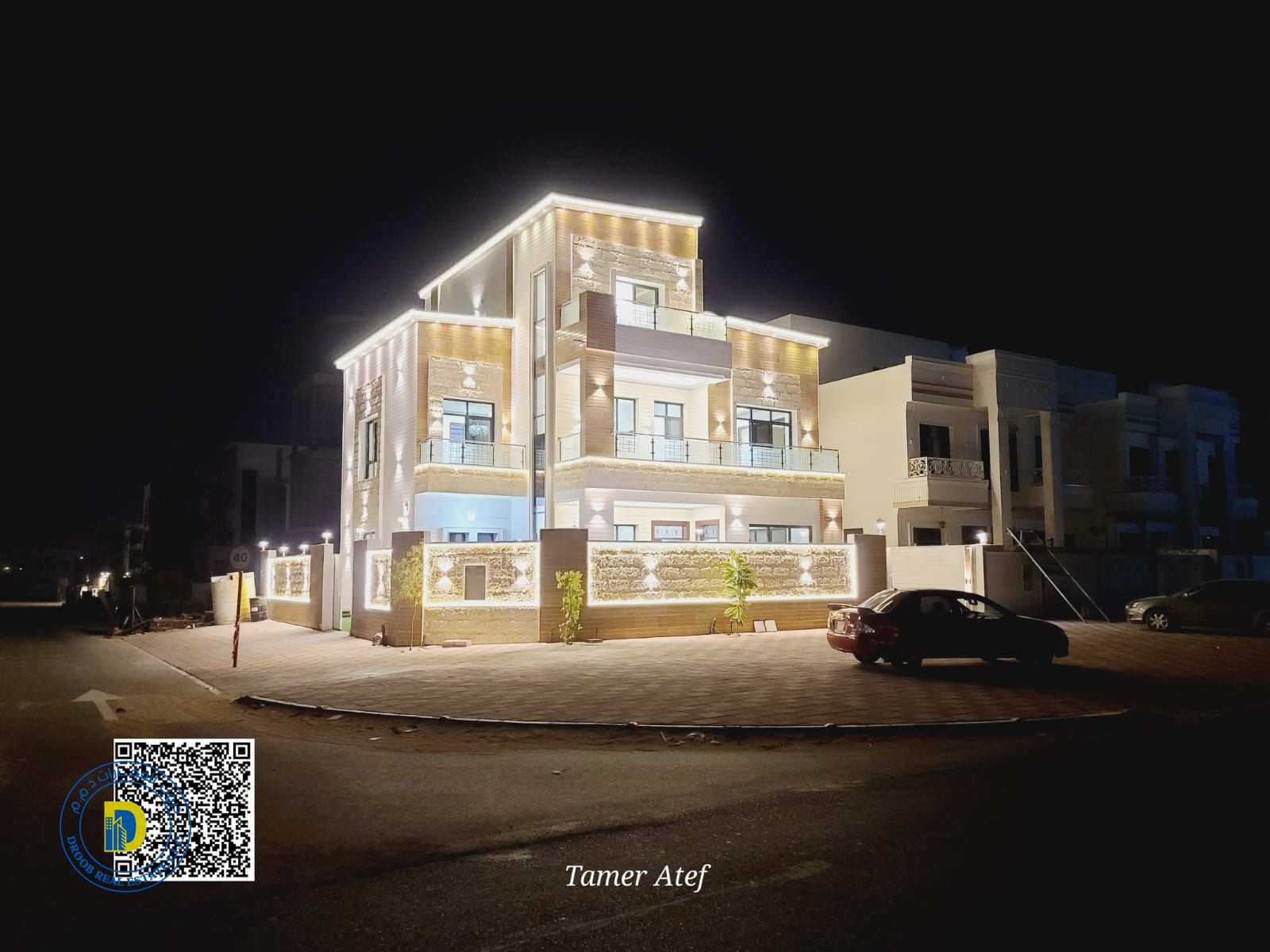 For luxury lovers, a 6-room corner villa with a roof, including registration fees, spacious areas, super deluxe finishing, bank financing, freehold