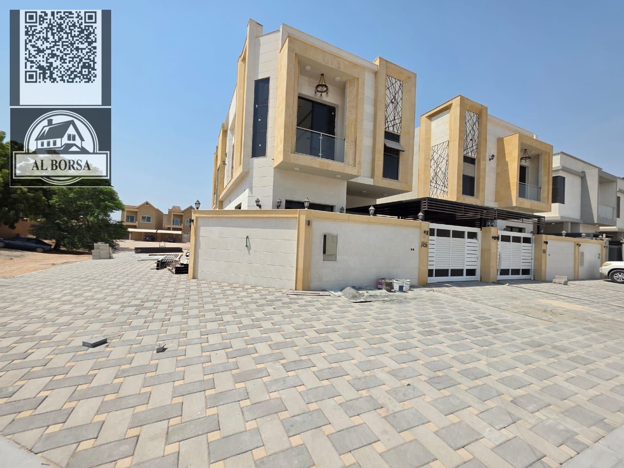 For sale, two villas in Al Muwaihat 2 area. The villa consists of five rooms, a living room, a hall, and a maid’s room. The land area is 3,500 feet.