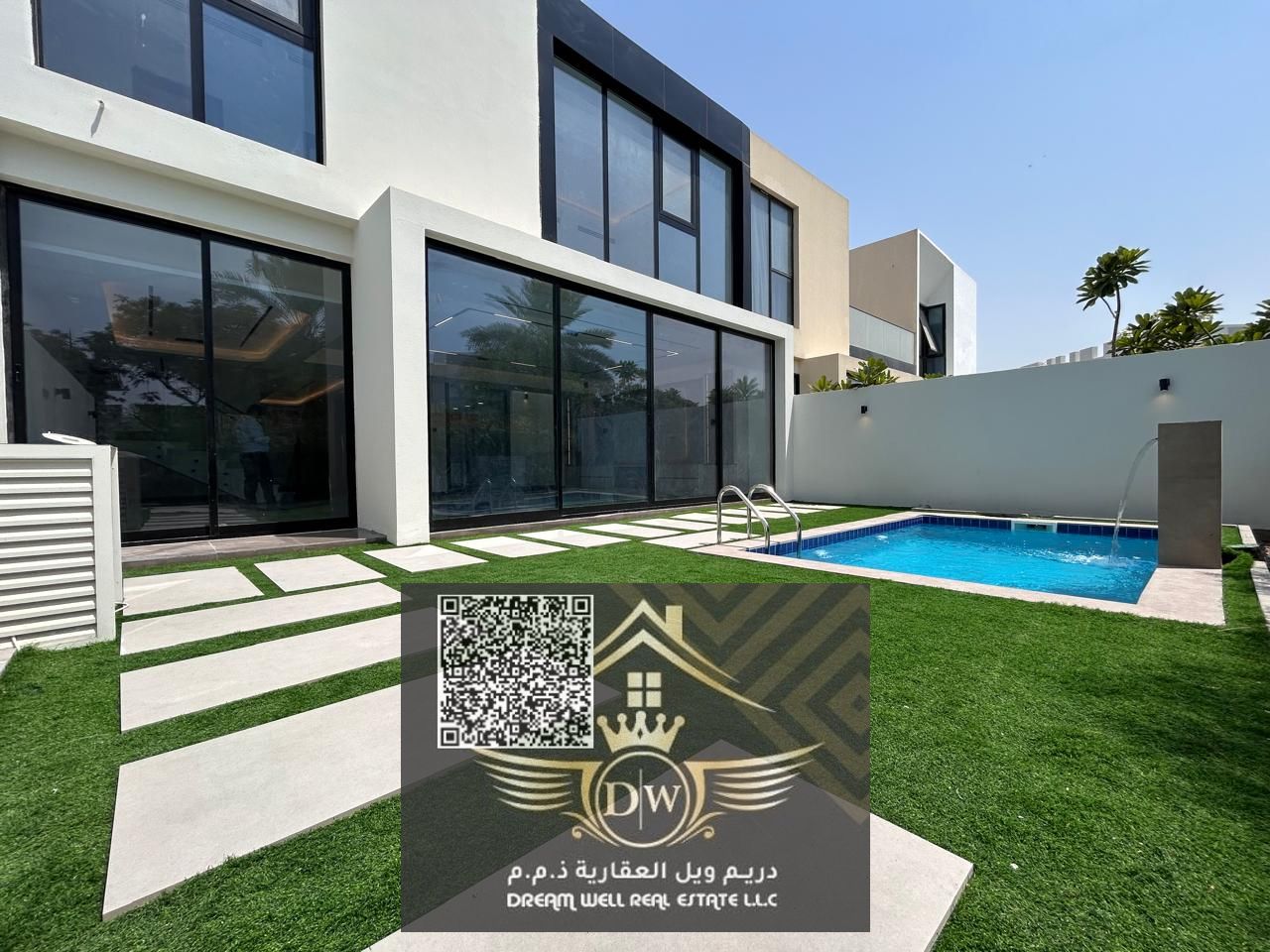 Luxurious villa for sale with a swimming pool in Al-Zora Live in luxury in a charming villa at a price including electricity