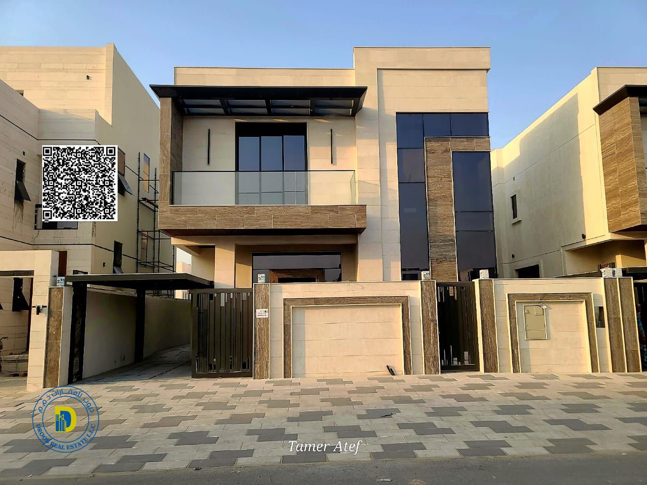 For sale, a modern 5-room villa in Al Bahia area, Ajman, super deluxe finishing, freehold for all nationalities, bank financing
