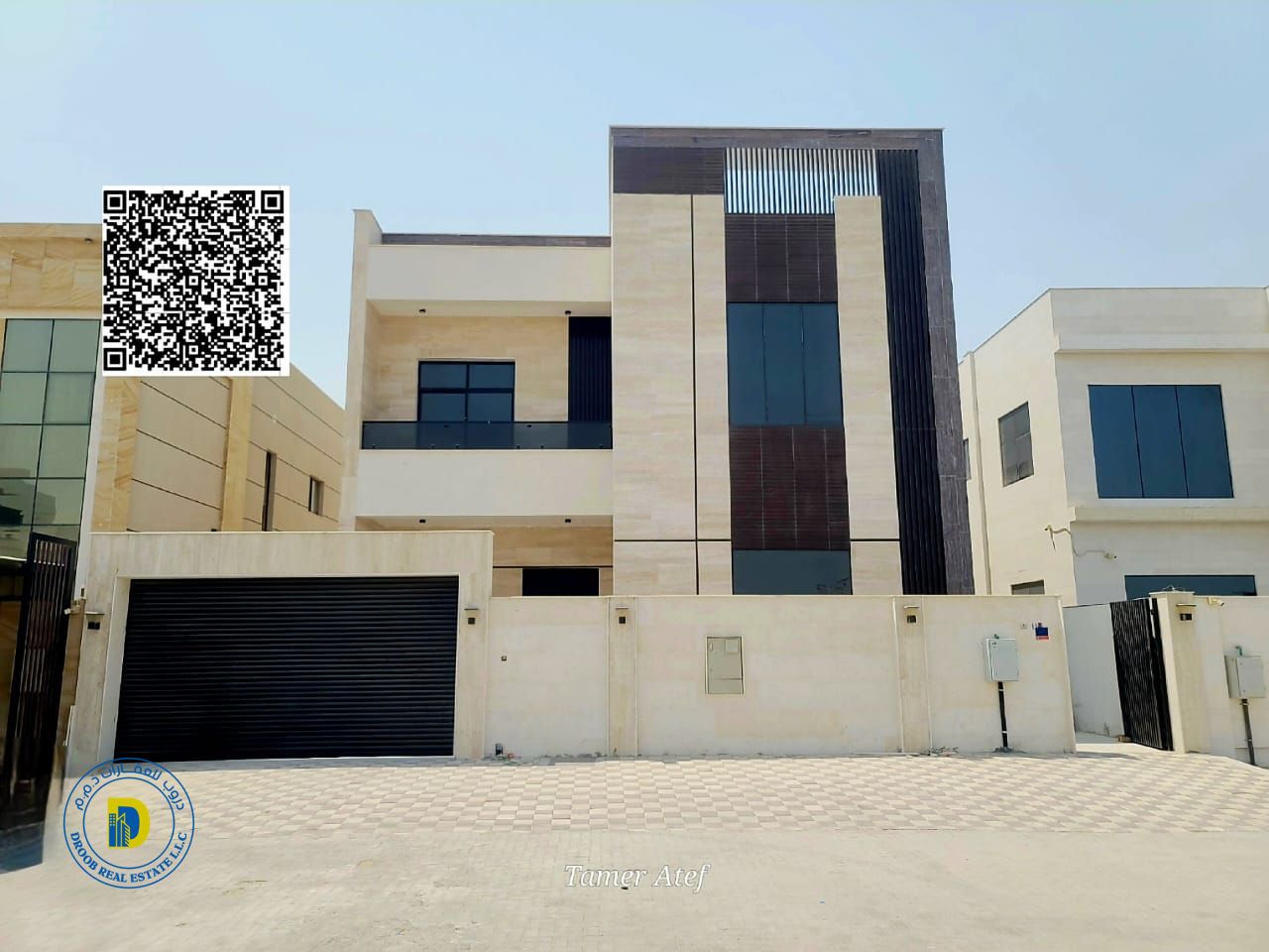 For the owners of luxury, a modern villa, 3 floors, 5BR with a roof in the Alia, including AC and an elevator, freehold for life , bank financing