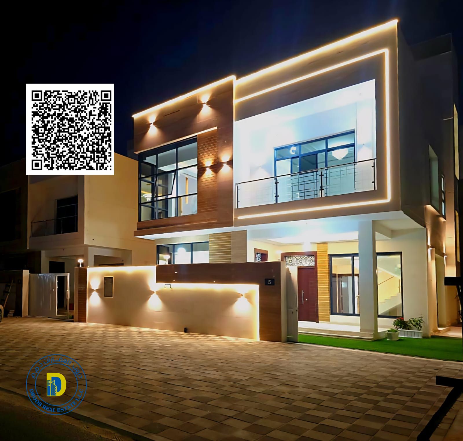 For sale, a modern villa in Al Zahya area, 6 rooms. The price includes registration fees.