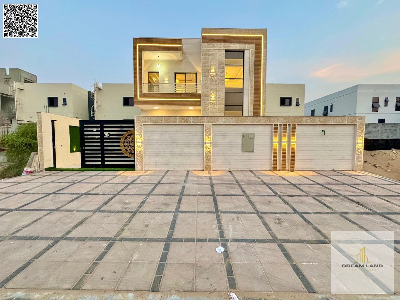 An exceptional opportunity to own a luxurious villa in Al Helio 2, Ajman, with a modern design and spacious area near Al Zahia Hypermarket and opposit