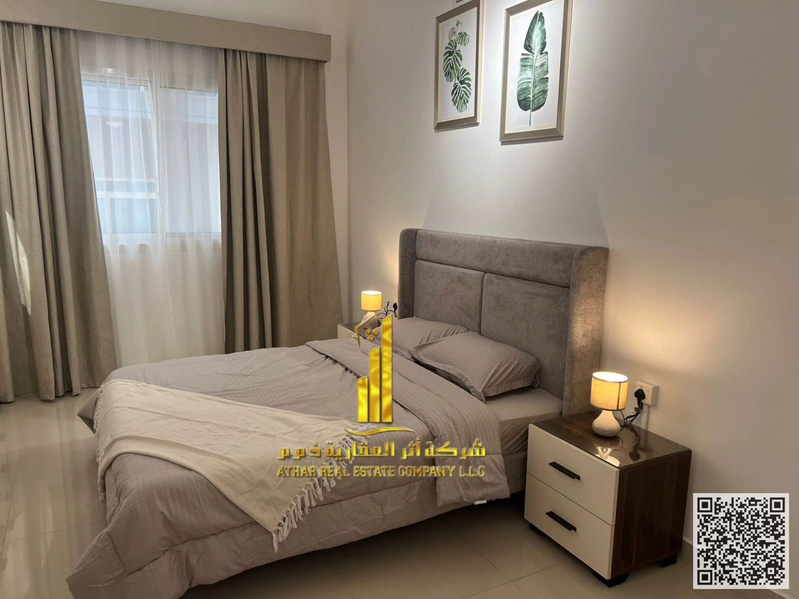 Luxurious room and hall with open view, newly furnished, for monthly rent in Ajman - Al Jurf 2 - next to Al Aqsa School and Ajman University
