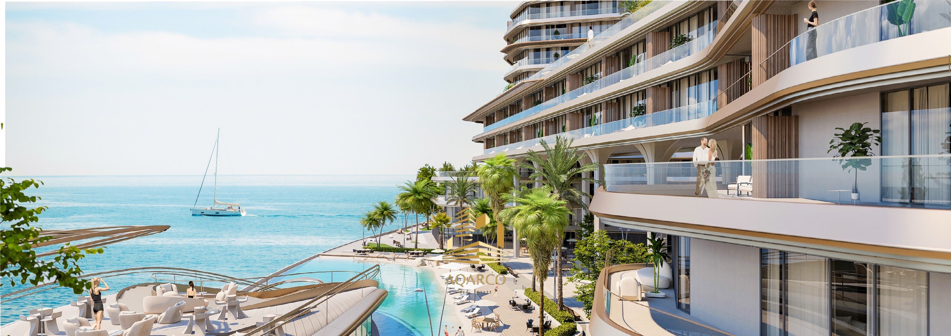 Panoramic Sea View | Elegant 1BR | High Floor | Beachfront Location