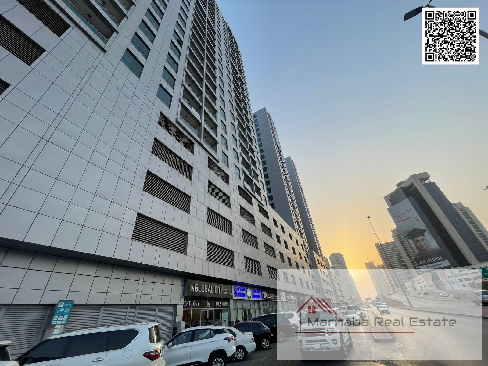 Luxury 1BR in City Tower | Full Sheikh Palace & 360° Ajman Views