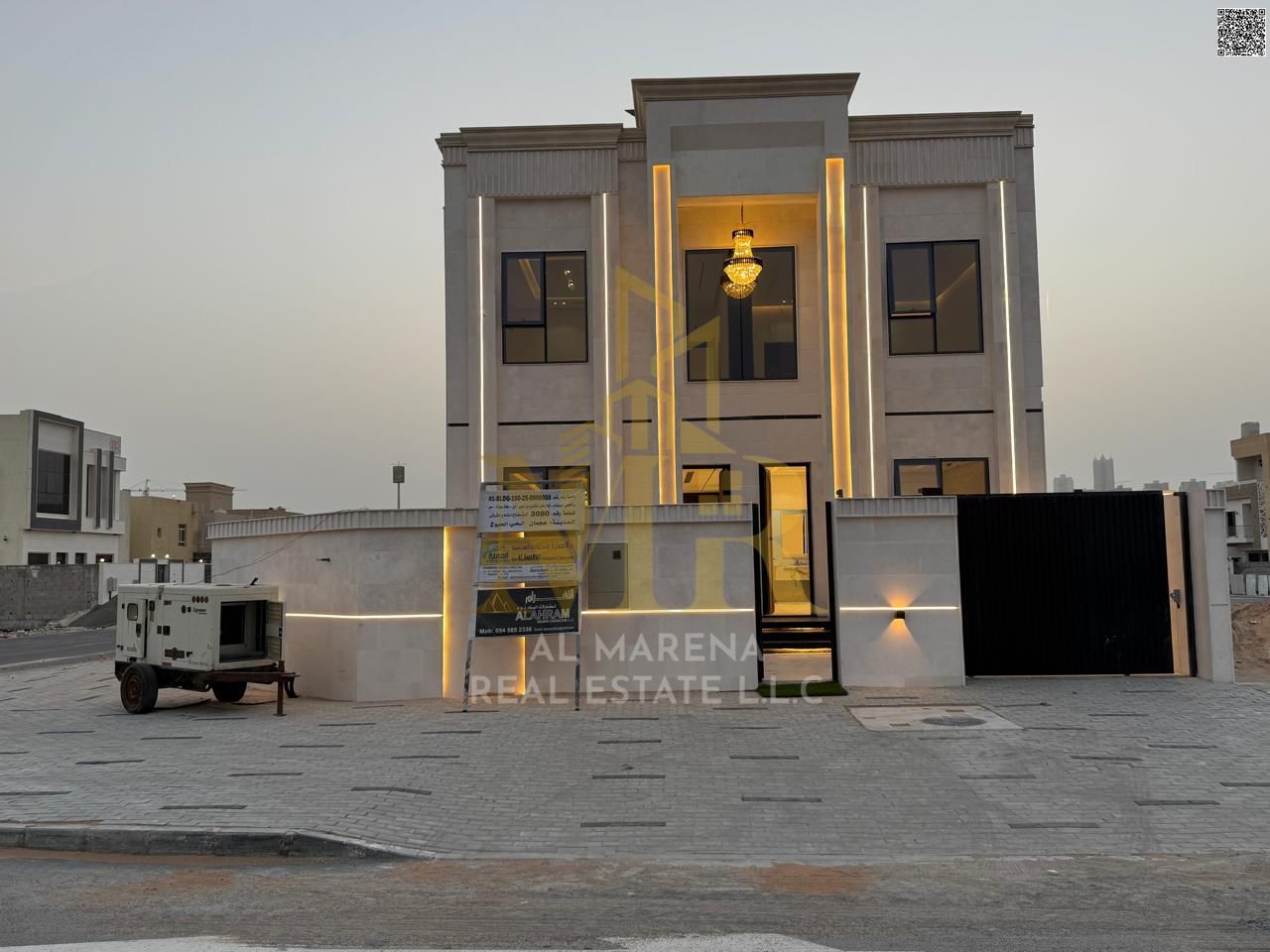 Luxury classic villa with full stone facade and modern finishes for sale in Ajman / Al Helio 2 with bank facilities and a special offer for cash