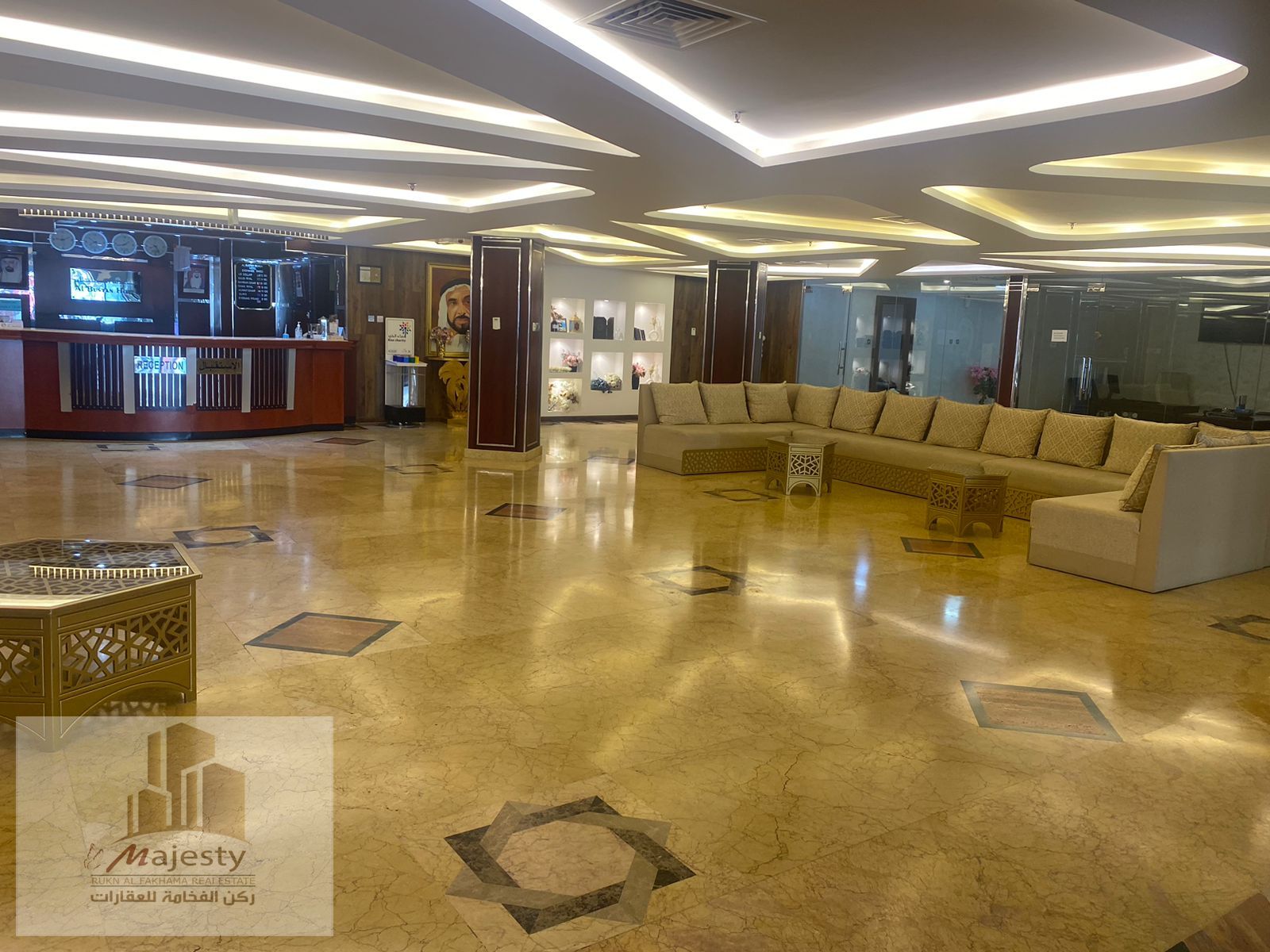 A distinguished four-star hotel for sale in the Emirate of Sharjah. A very distinguished location, close to all services, on a main street near the Kh