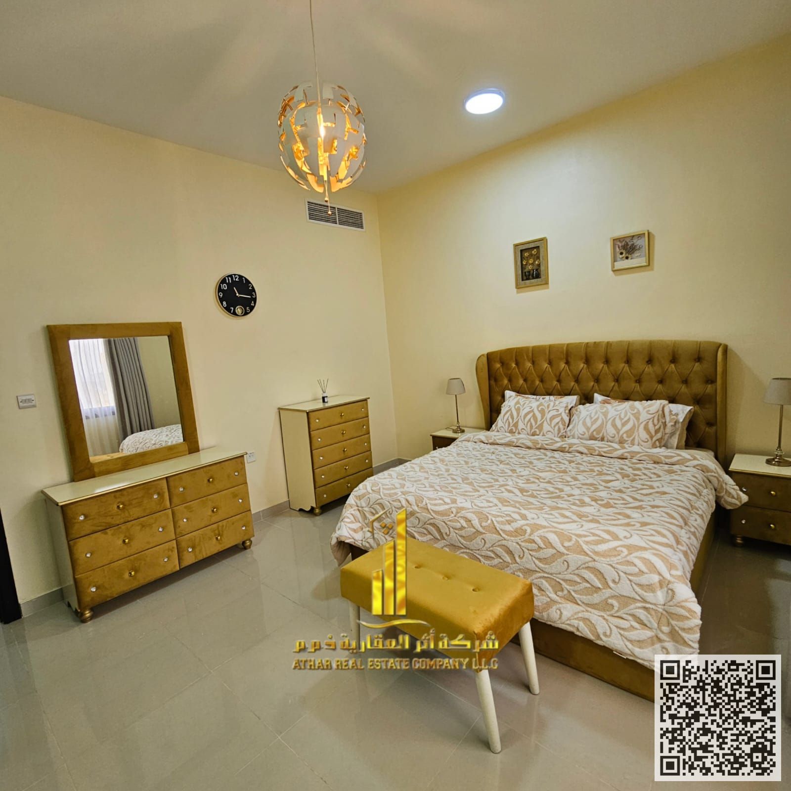 Luxury one-bedroom apartment with open view, newly furnished, for monthly rent in Ajman - Corniche - next to Bareen Hotel