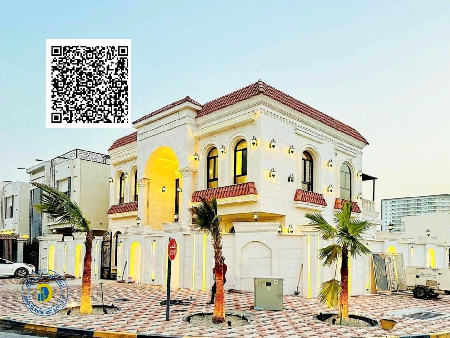 For sale, a luxurious classic corner villa with 5 rooms in the Al Helio 2 area, freehold for all nationalities