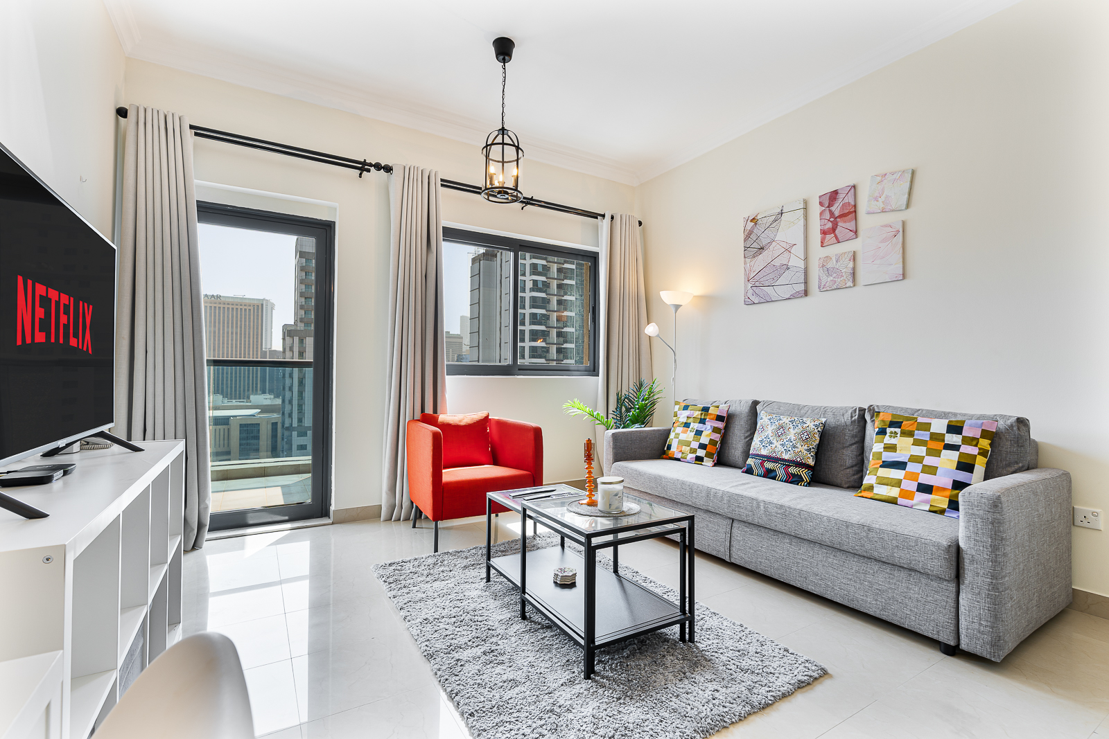 Chic 1BR with City Views | Near Marina & Metro | Furnished | Flexible term
