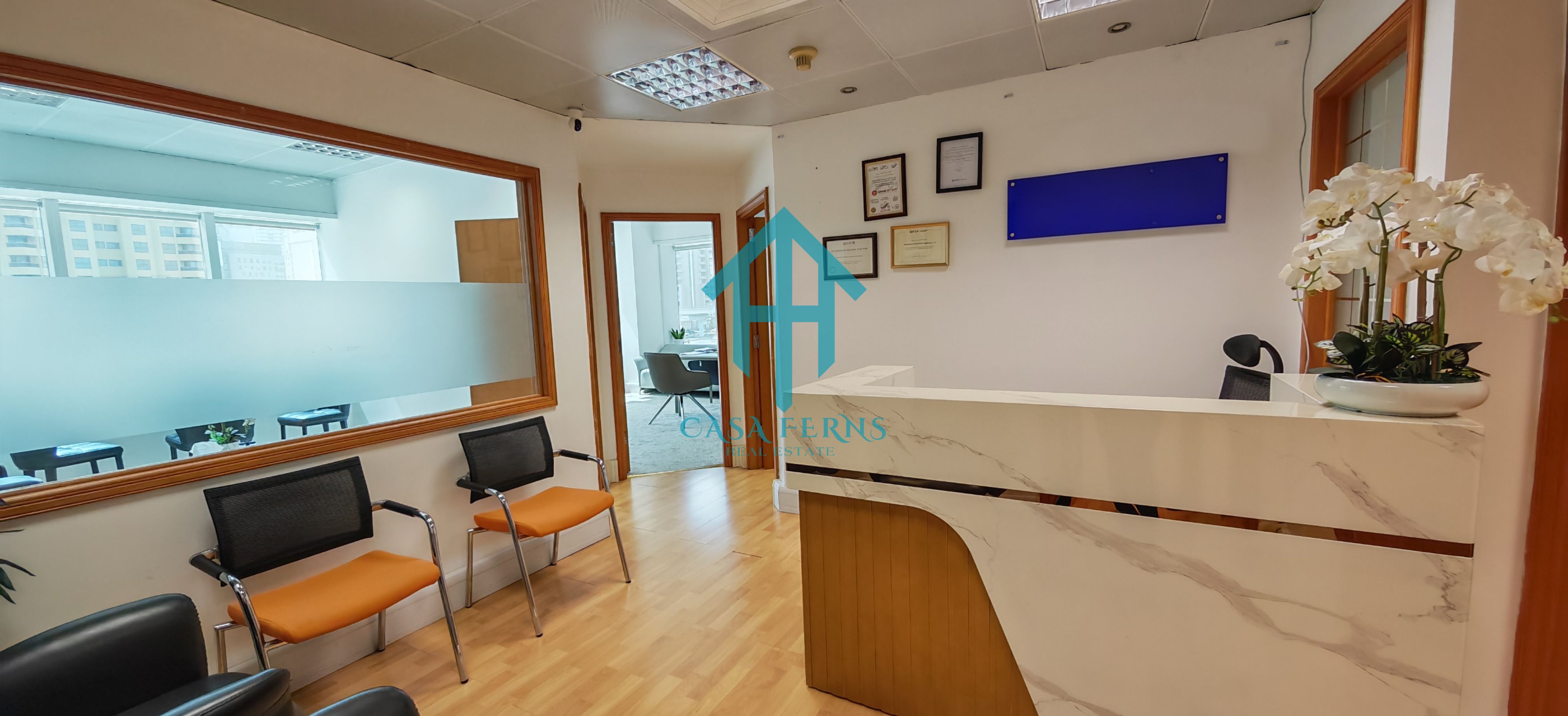 Fitted Office with Cabin in Built | Dewa And Chiller Inclusive | Next to Metro | Ready to Occupy