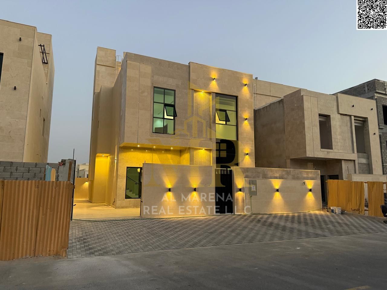 Luxury villa with 6 master bedrooms, a living room, 2 halls, 3 kitchens, and a large roof in Al-Amerah - at a special price, including registration an