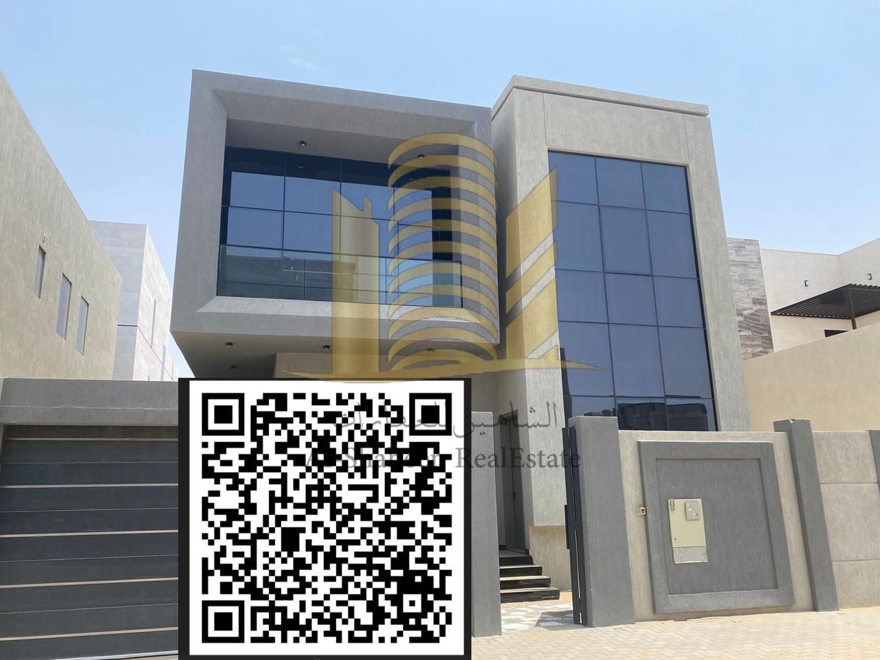 Villa for rent in Ajman Al Zahia area near Mohammed bin Zayed Split Air Conditioners Super Lux Finishing Decorations 4 Master Rooms Above + Balcony Master's Board with Laundries Lounge with bathroom Store Laundry room. Maid's room with outdoor bathroom La