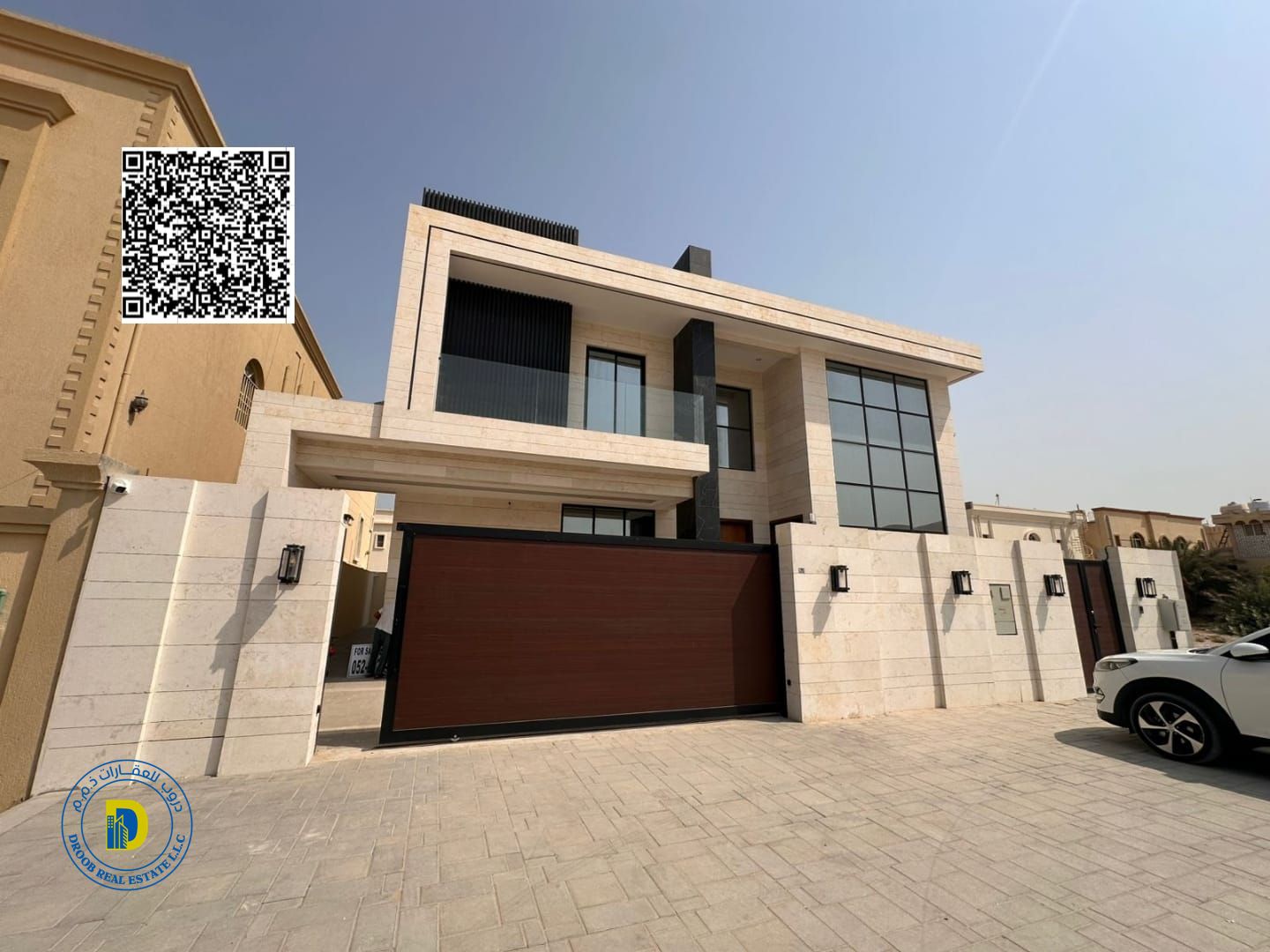 Villa for sale in Al Rawda 1, Ajman, 5 rooms, including electricity, water and AC, large areas, freehold land bank financing
