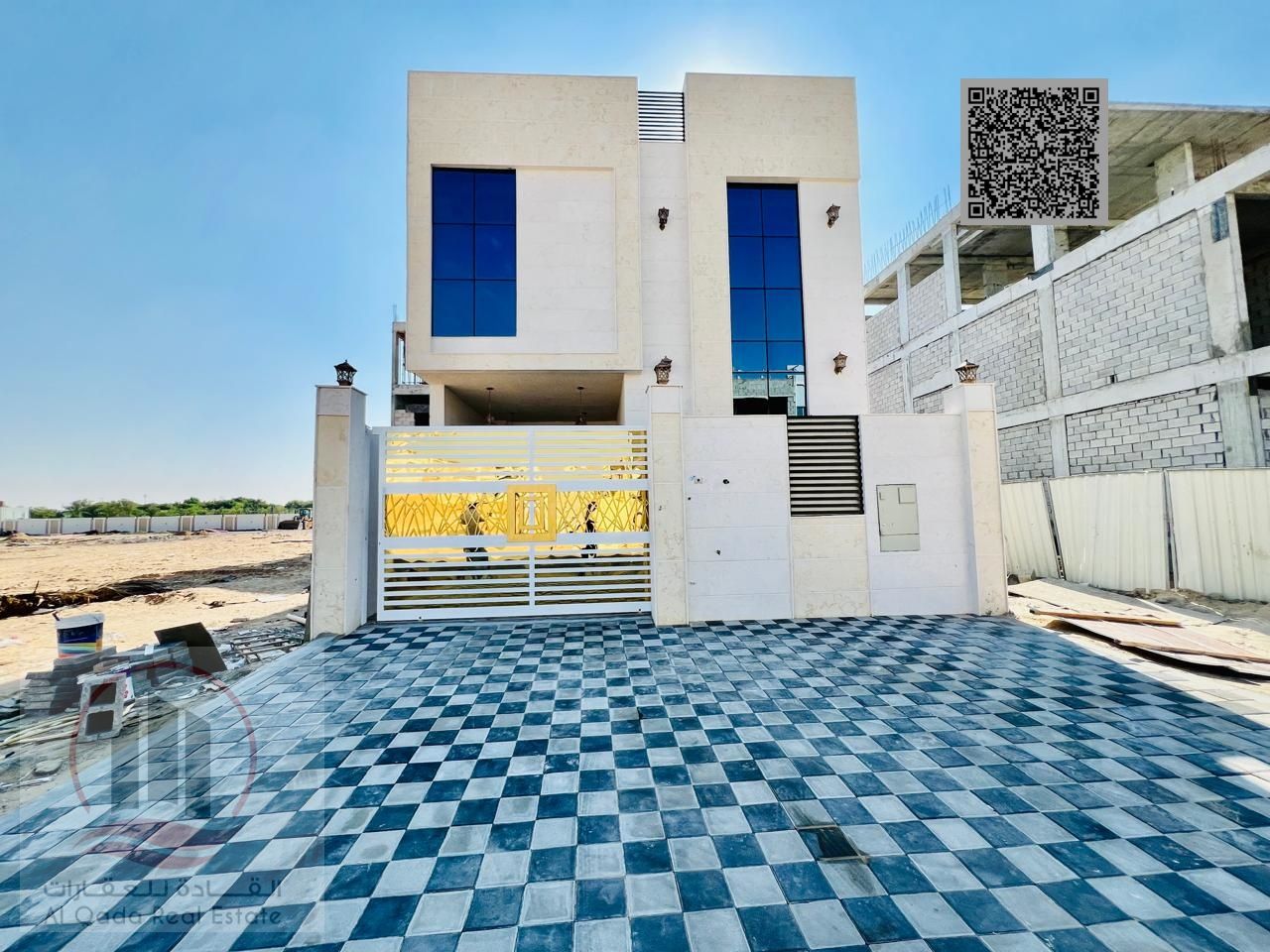 For sale: Villa in Al Zahia, Ajman. 5 master bedrooms, a living room, a maid's room. Freehold for all nationalities. Bank financing is possible withou