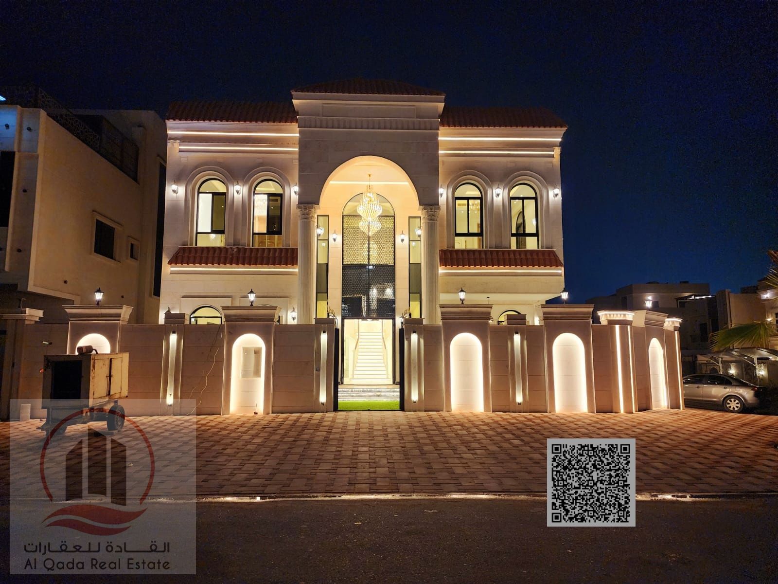 For sale: Corner villa in Ajman, Al Helio area, 5 master bedrooms, a living room, a maid's room, freehold for all nationalities, with bank financing a