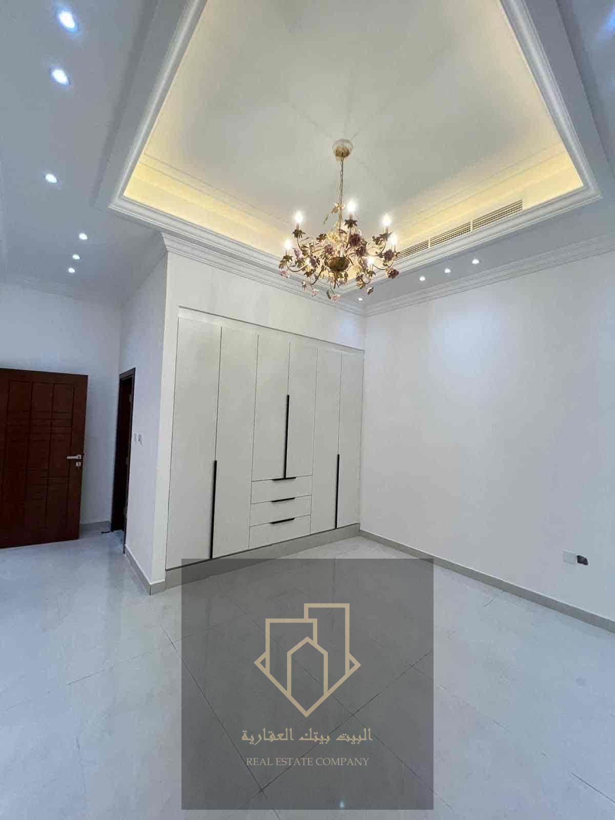Two villas for sale in Al Bahia area, Ajman The villa consists of 3 floors Two stone facades 6 master bedrooms A council with a bathroom and a large hall Central air conditioning A roof with a terrace on the roof There is a swimming pool A di