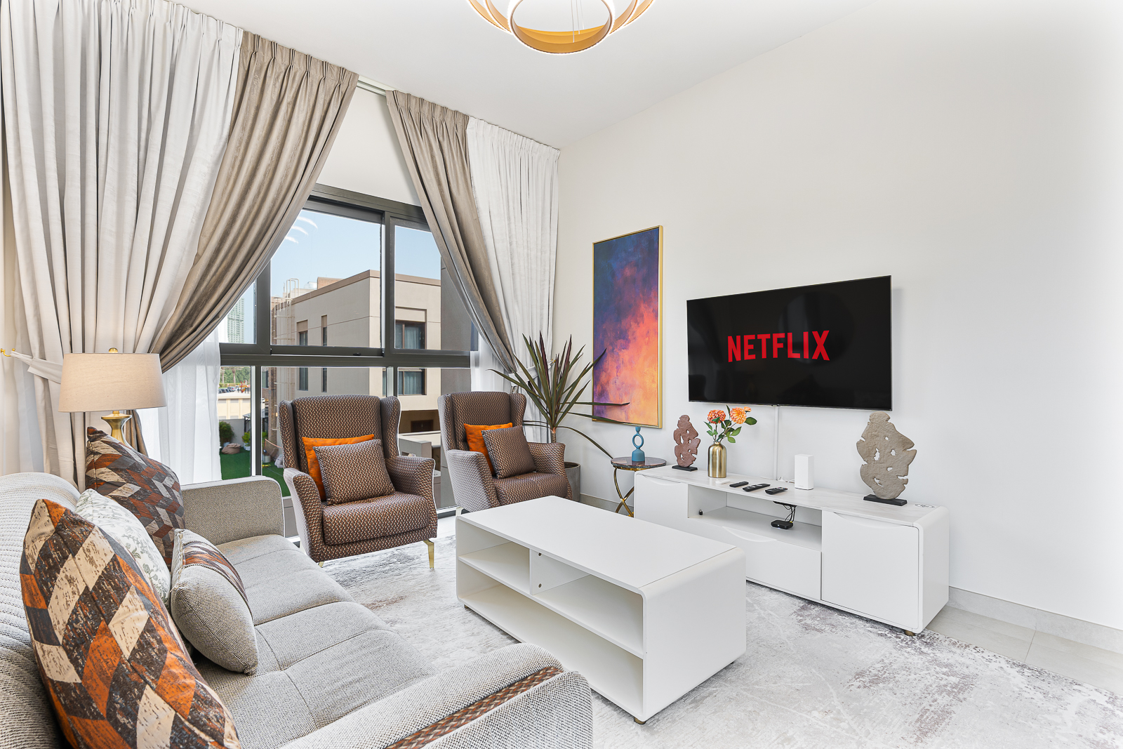 Radiant 3BR in JVC near Sports City and Autodrome | Furnished | Flexible term