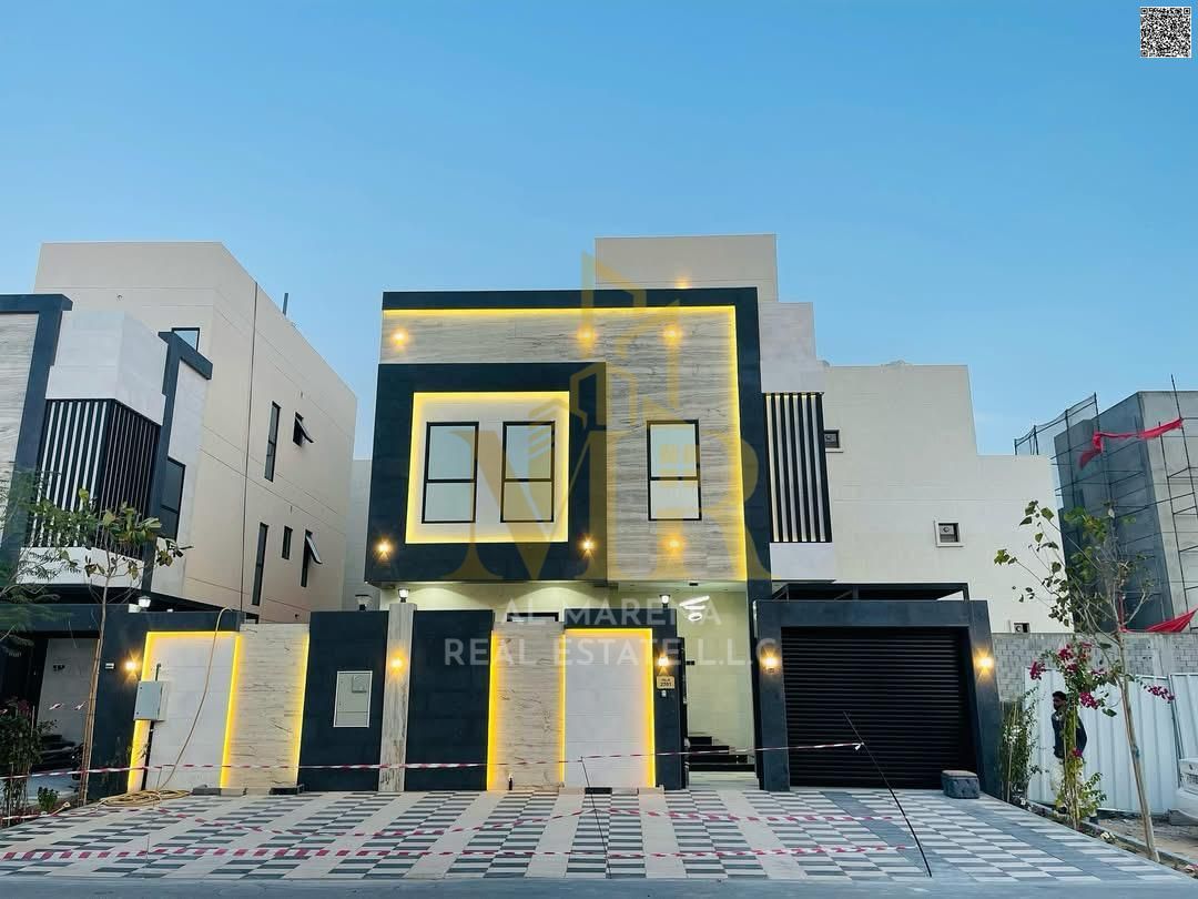 Luxury villa for sale in Al Bahia - Ajman | 2 floors + roof | 5 master bedrooms | Majlis + hall | Swimming pool | Price: AED 2,400,000