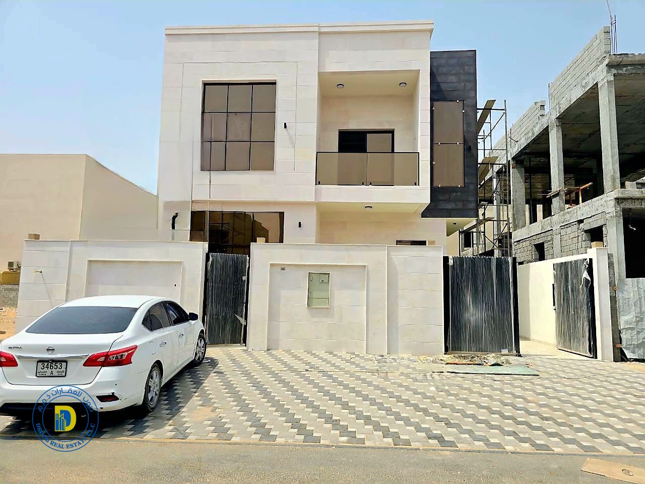 For sale in Al Zahia , modern 5BR villa with pool and a roof, including water, electricity and Ac, bank financing, freehold