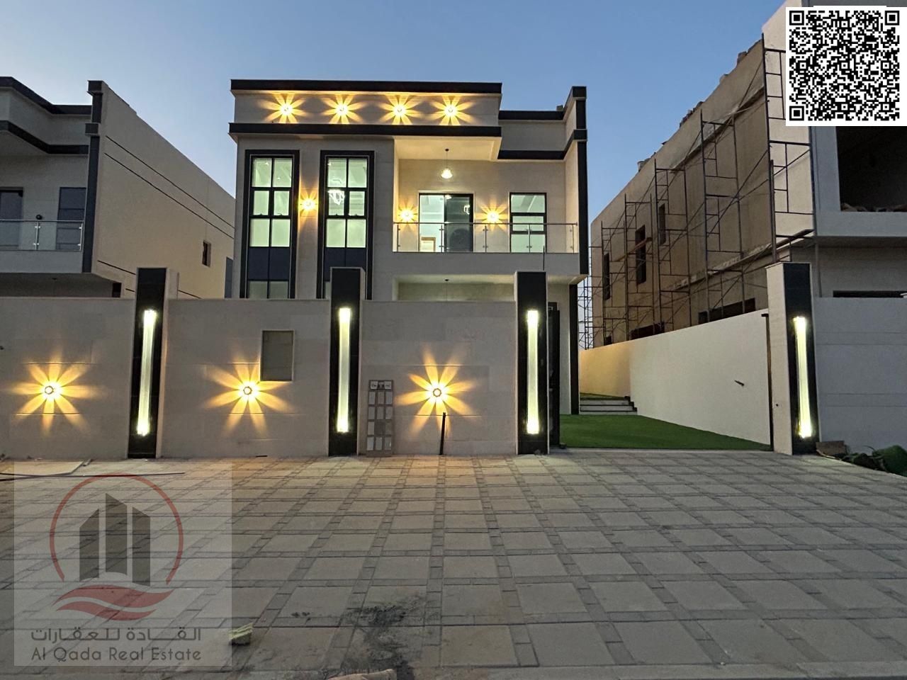 Villa for sale in Al Helio area, Ajman, 3 bedrooms, hall, maid's room, elegant design, prime location
