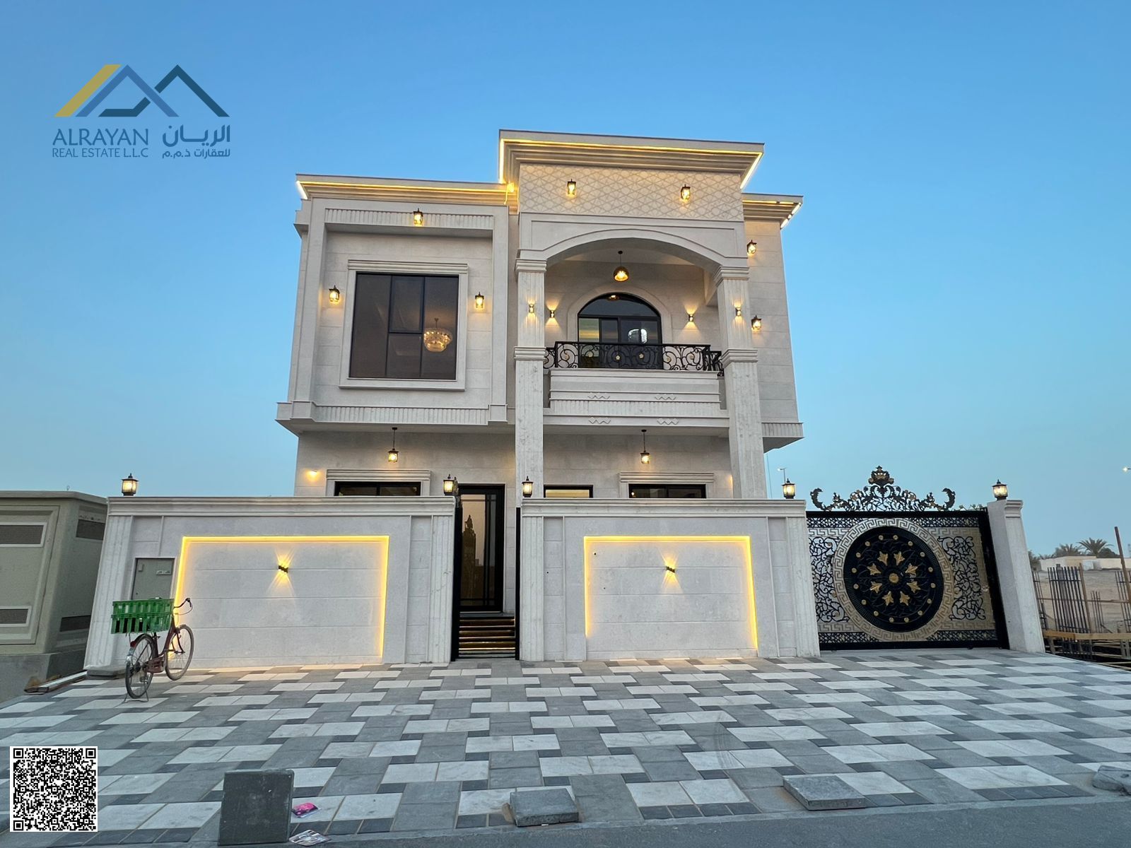 For sale: A distinctive villa with super deluxe finishing in Ajman, Al Helio 2, near Al Zahia