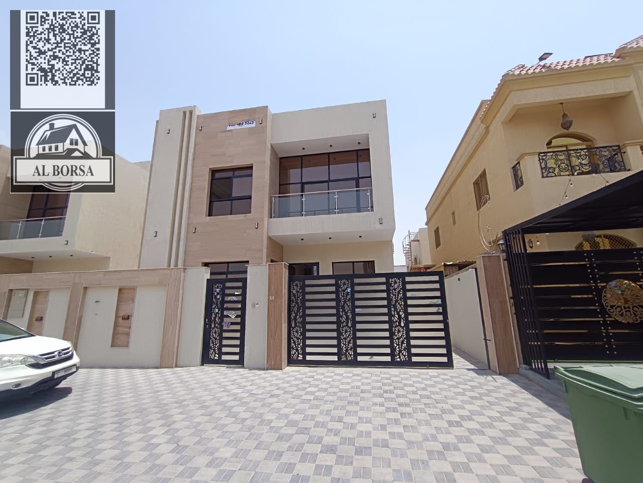 For rent a villa in Al Yasmeen, Ajman, 5 master bedrooms, a living room, a hall, and a maid's room, first inhabitant