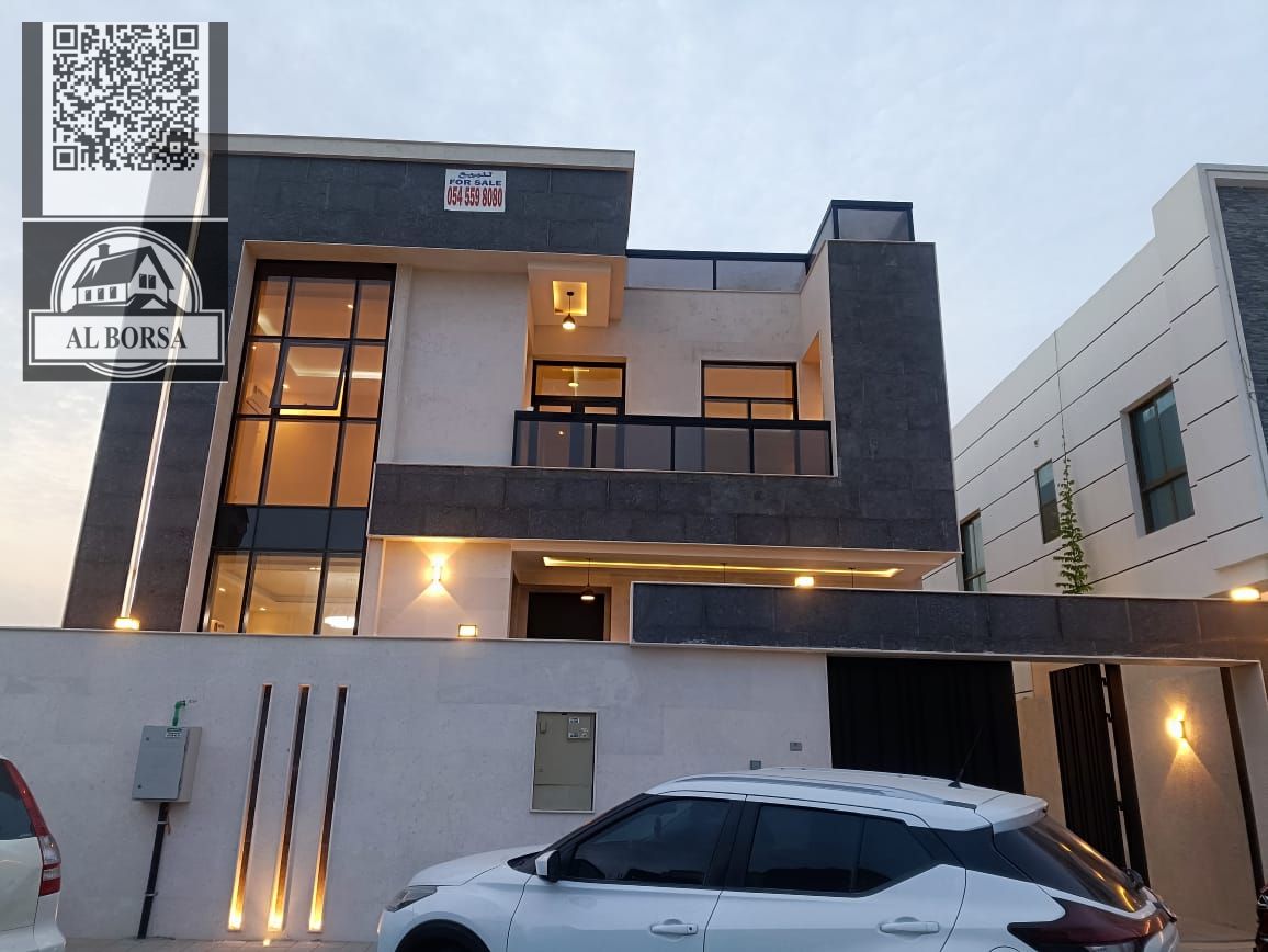 For rent a villa in the Jasmine area in Ajman, 5 rooms, a majlis, a hall, and a maid's room, first tenant