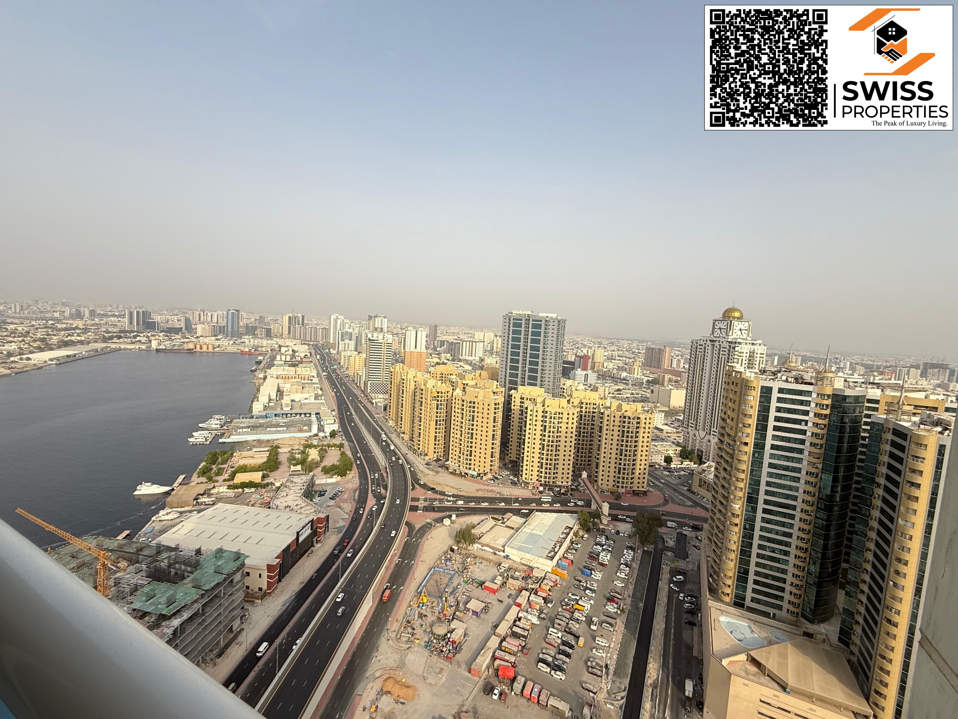 Sea view,3BHK Apartment, for Yearly Rent in Ajman, Al Rashidiya area, Oasis Towers, with gym and swimming pool