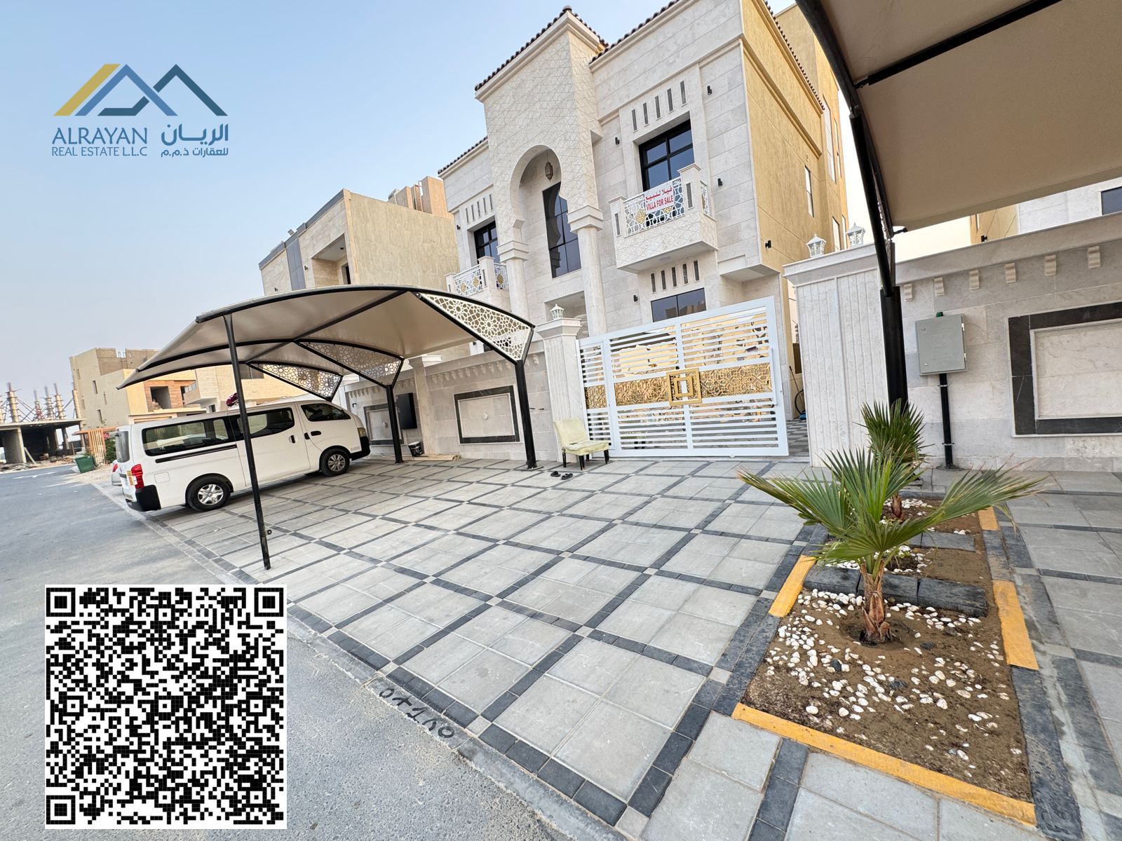 For sale villa - two floors & large courtyard - close to Sheikh Mohammed bin Zayed Road - freehold for all nationalities for life - with the possibili