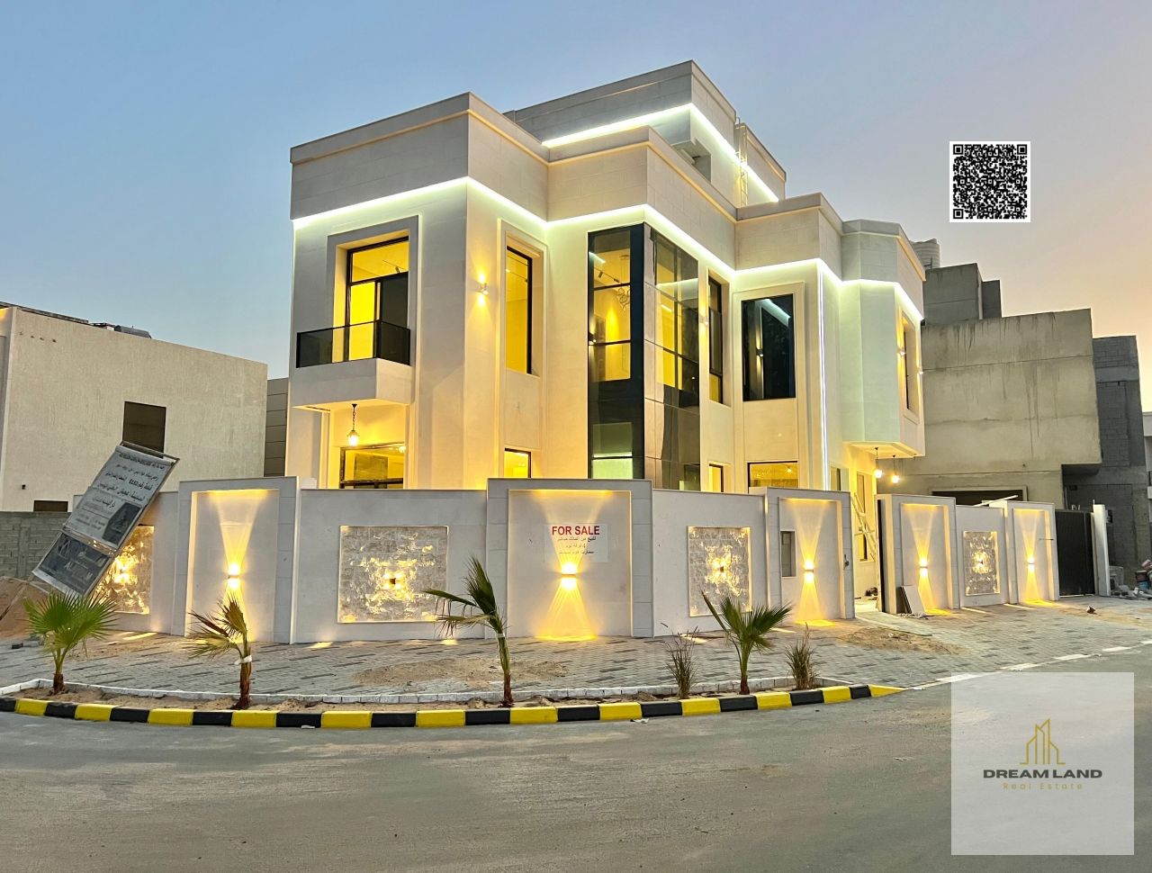 Villa for sale in Al Yasmeen - Ajman, corner of two streets | Two floors + roof | Ready to move in | Price includes registration and ownership fees