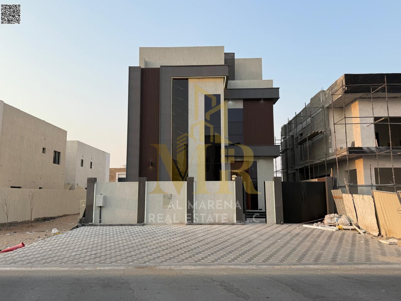Villa for sale in Al Zahia - Waska Street | Area 3,014 sq ft | 2 floors + roof | 5 master bedrooms + majlis + hall + swimming pool | 1,750,000 includi