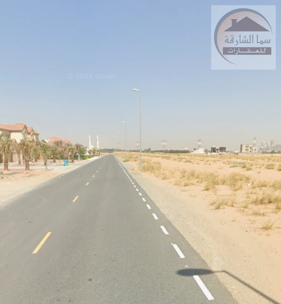 For sale two plots of land in the Dabdaba area, south of Sharjah, Al Rahmaniya suburb, formerly Al Zubair orchards, on two streets, 54 meters in front