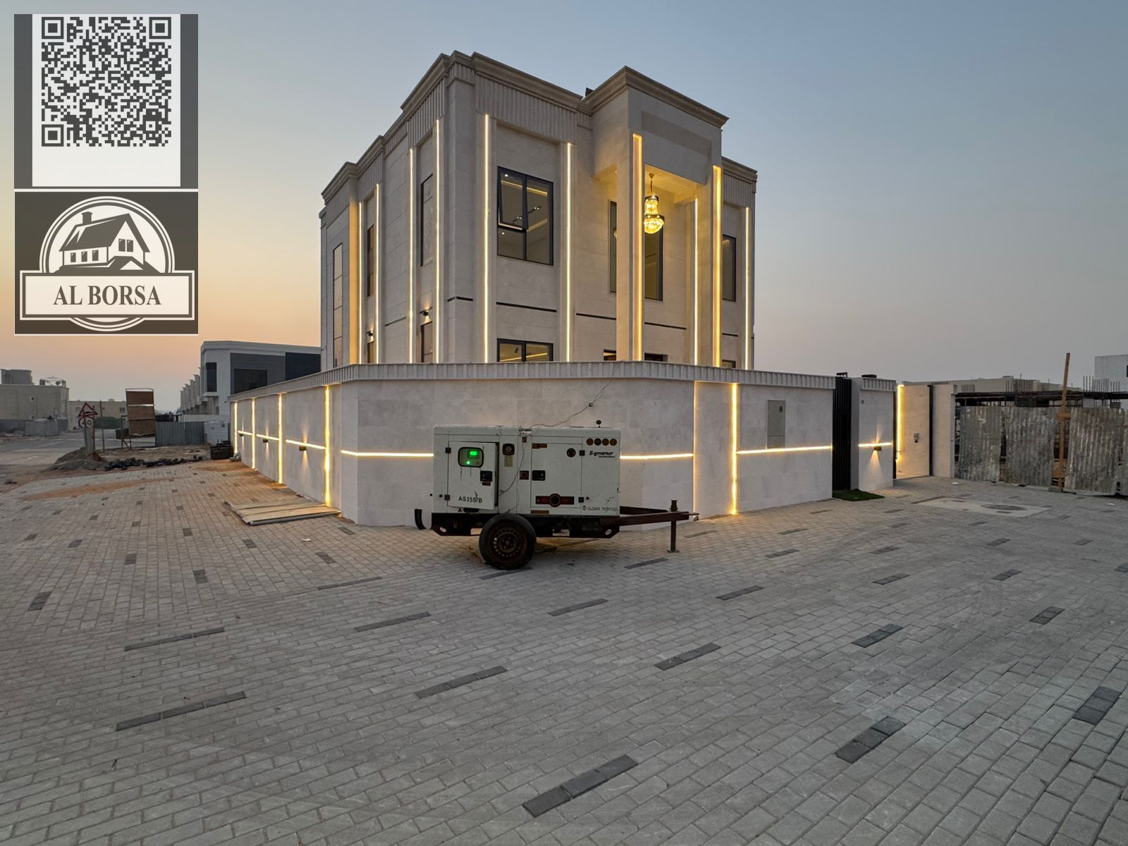 For sale, a villa in Al Helio 2, Ajman, 4 master bedrooms, a living room, a hall, and a corner