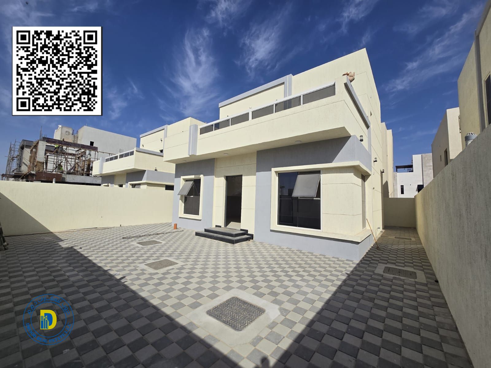 The price includes registration and ownership fees. For sale, a modern villa with 3 bedrooms and a terrace in Al Zahya area, Ajman.