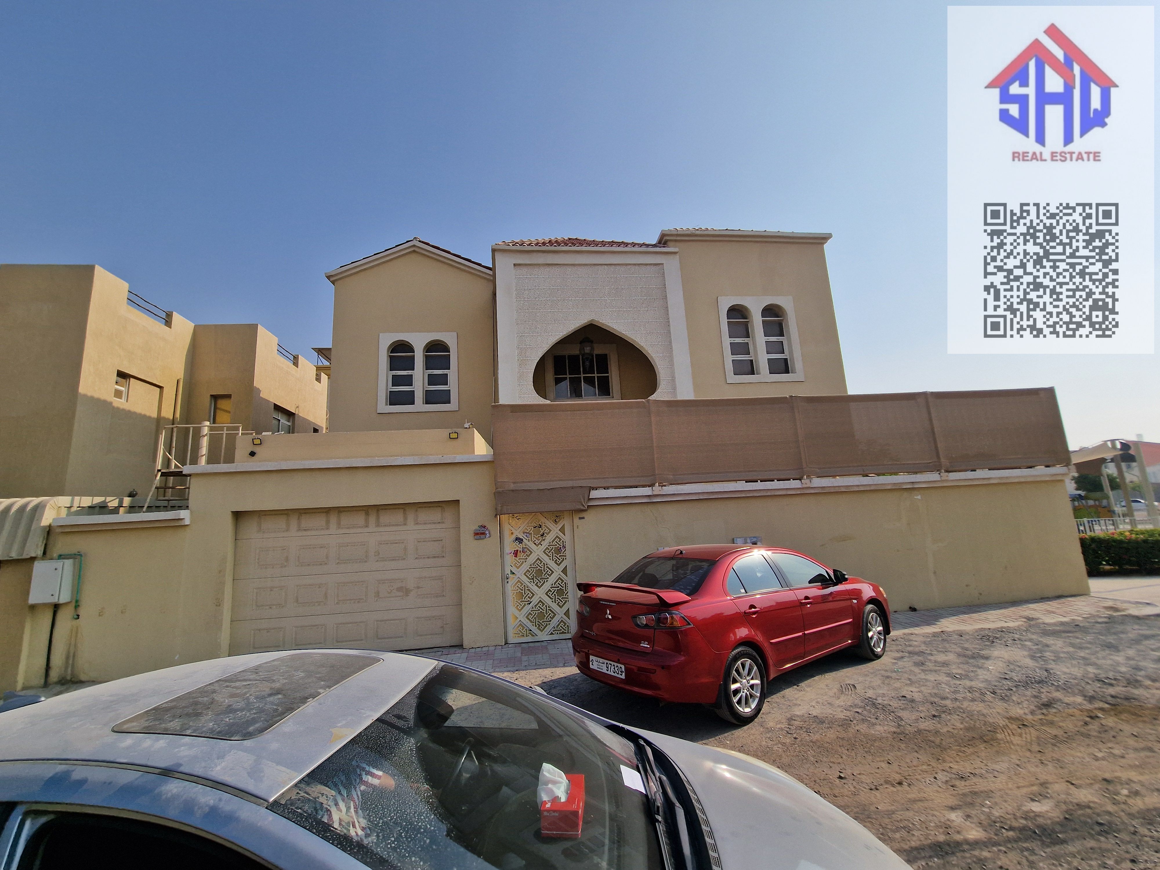 For rent a fully furnished villa with five rooms, a living room, and a maid's room
