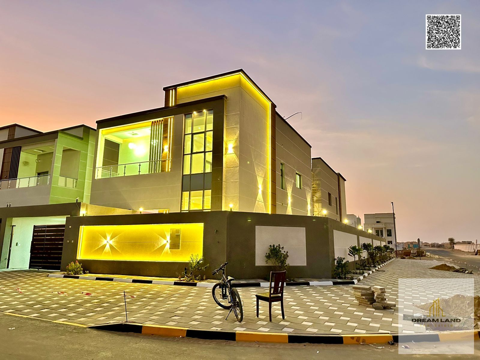 A luxurious, modern finished villa, including everything (ownership transfer fees, electricity and water connection fees, and central air conditioning