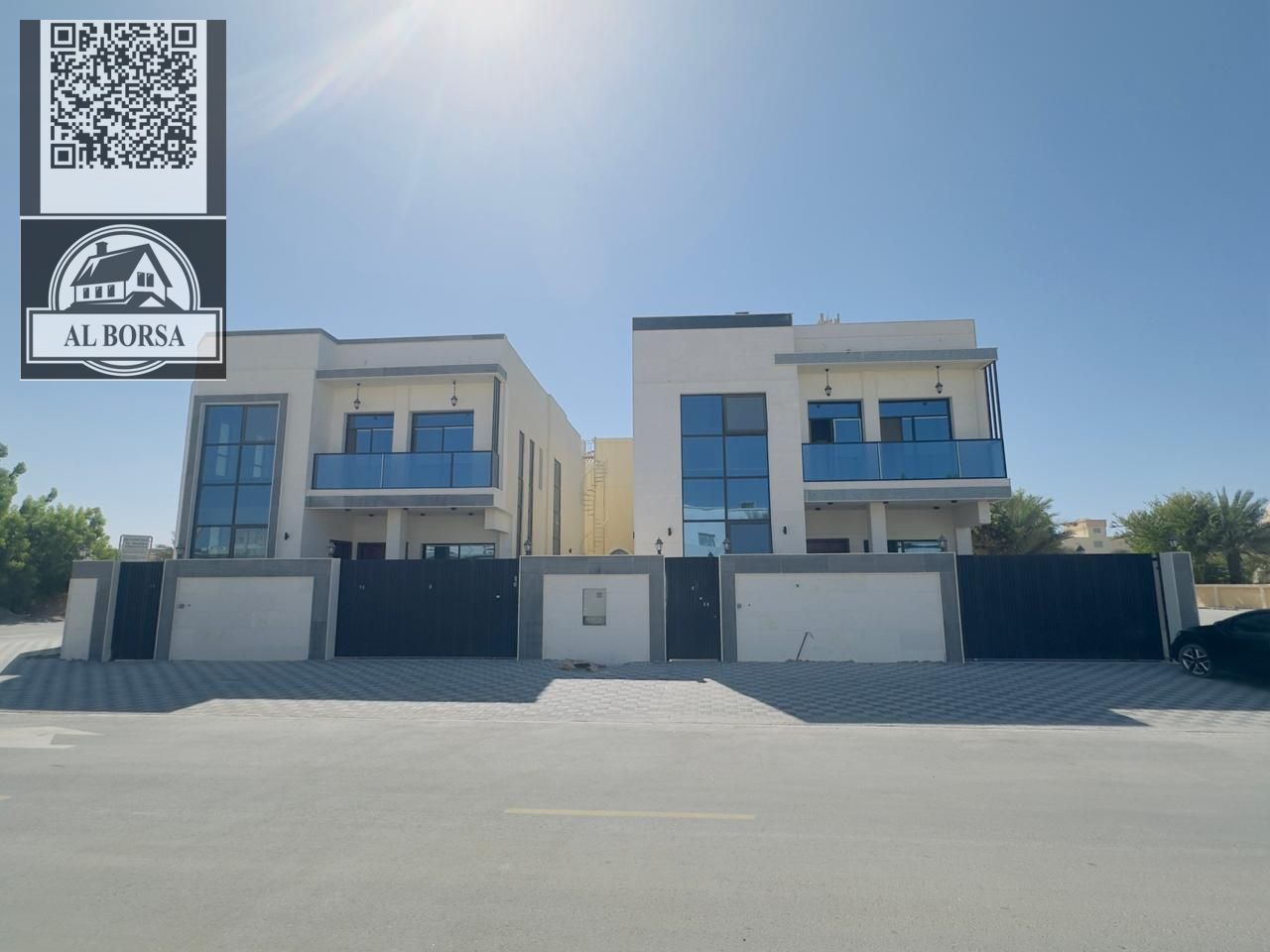 For sale in Al Muwaihat 2, a corner villa with five rooms, a living room, a hall, and a maid’s room. The land area is 3,200 square meters. The buildin