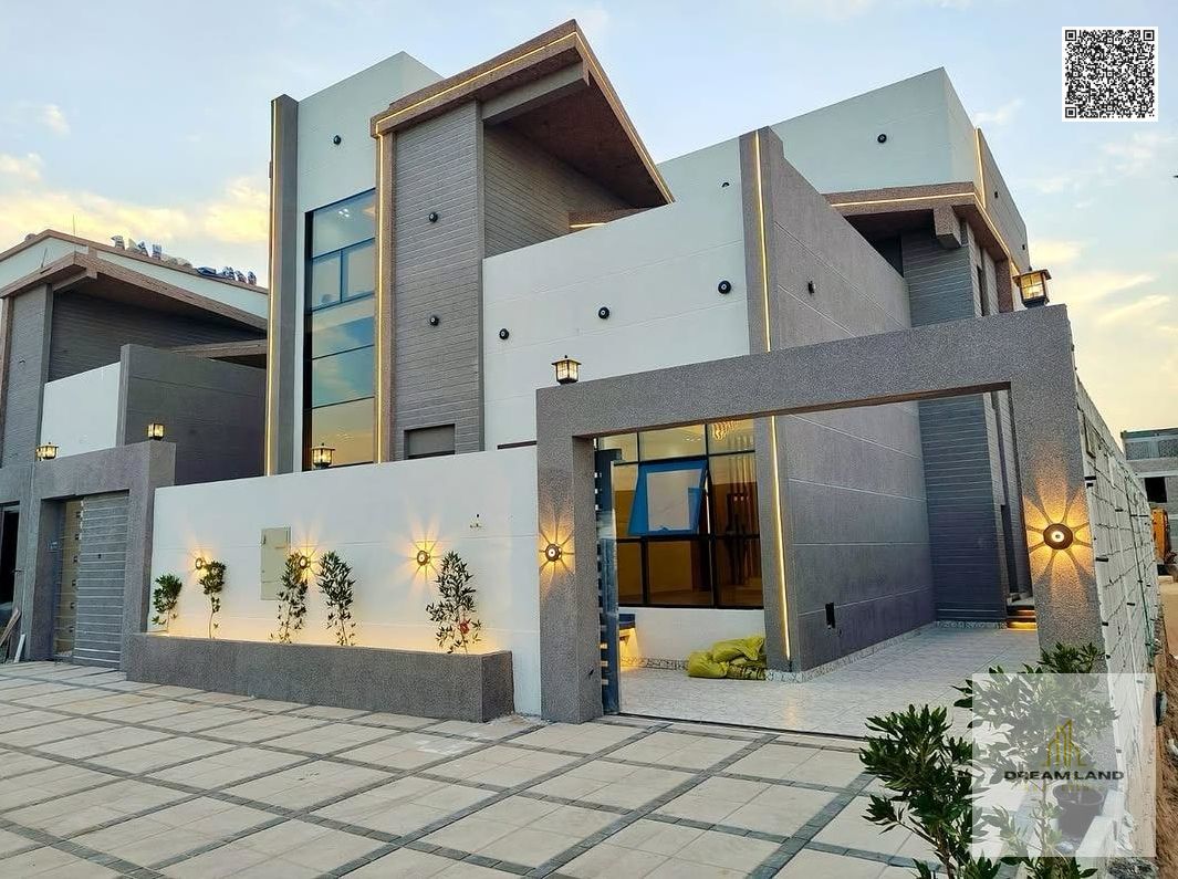 Luxury villa for sale in Al Yasmeen - Ajman | Next to the mosque | 2 floors + roof | 4 master bedrooms + majlis and hall with sinks | Modern kitchen +