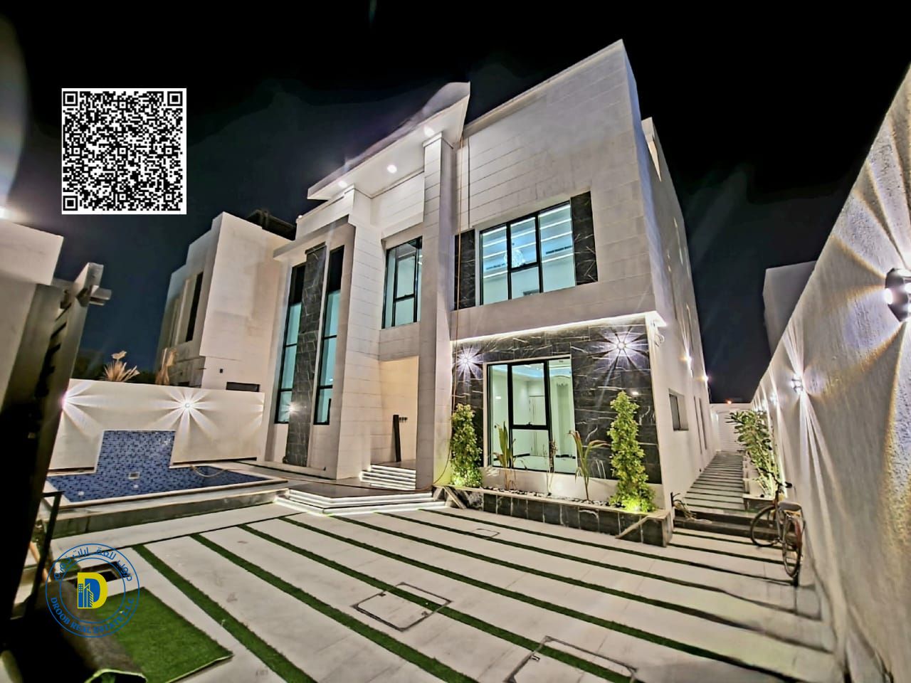 Luxury villa for sale in Alia, 8BR with pool and a roof, including reg fees, electricity, water and AC, freehold , bank financing