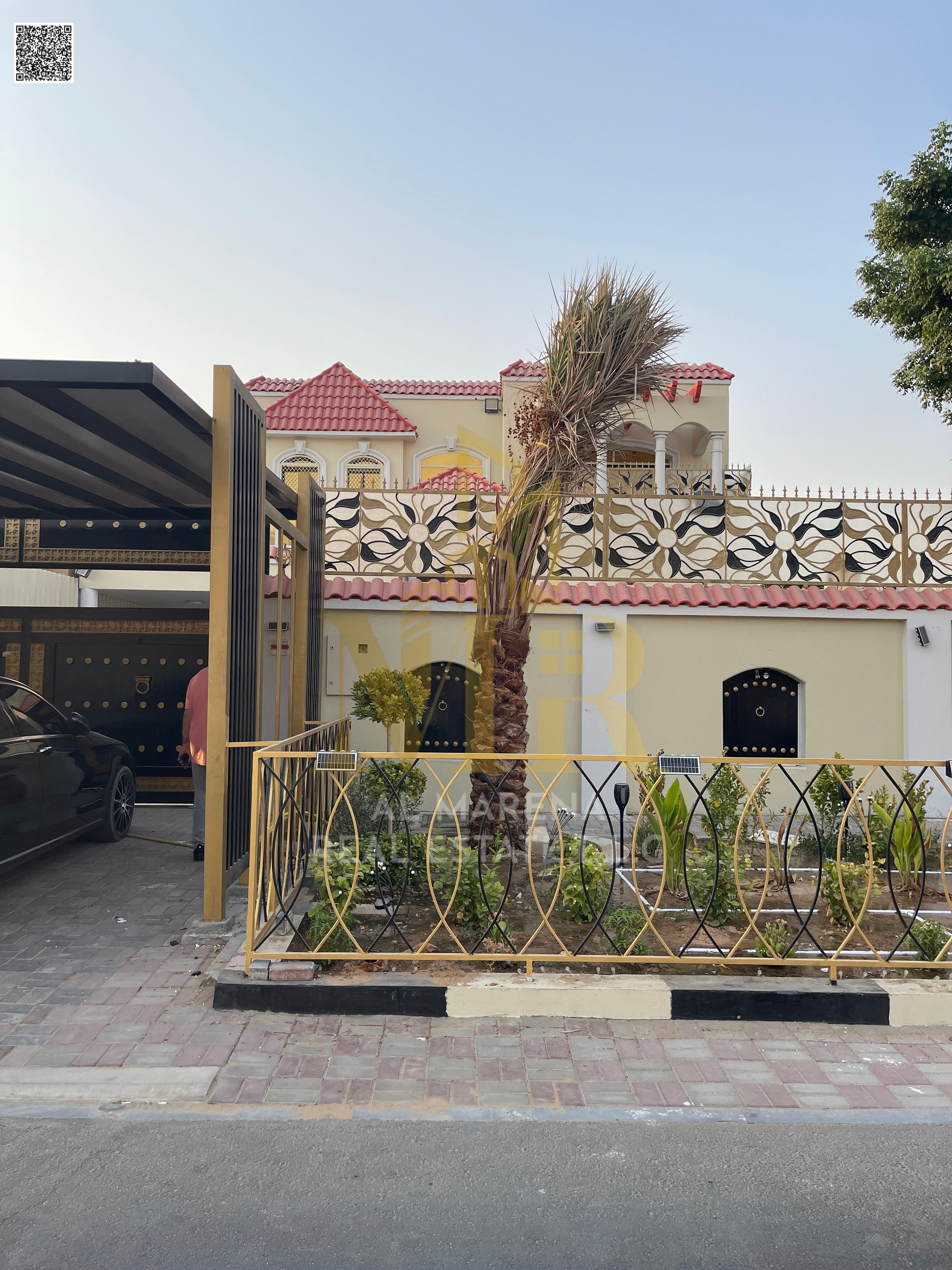 Luxury Villa for Sale in Al Rawdha 2 – Ajman | 2 Floors | 5 Master Bedrooms | Majlis, Family Hall, Kitchen, Maid’s Room & Large Yard | Fully Furnis