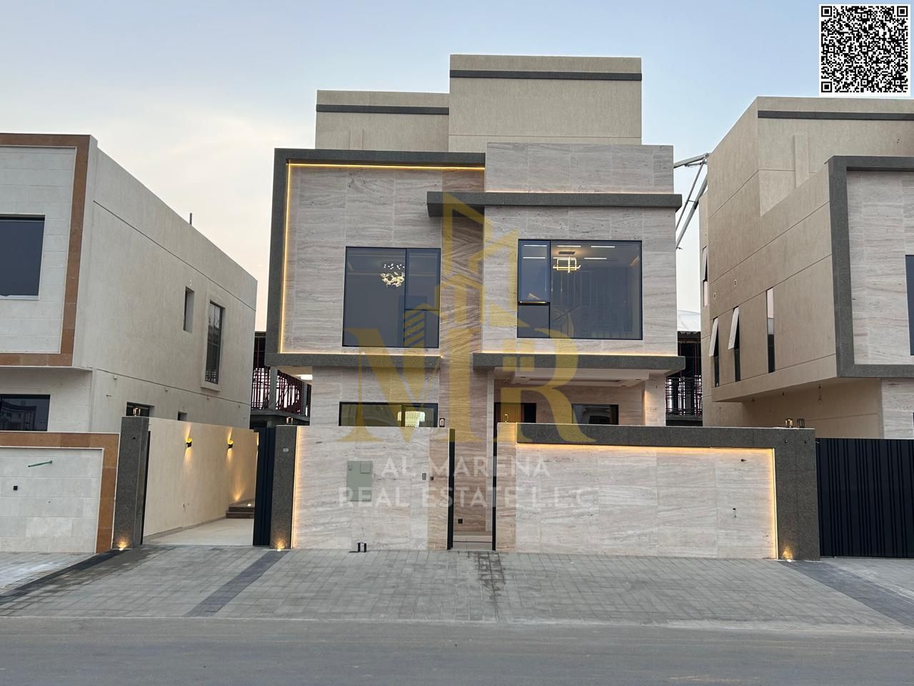 Luxury super deluxe villa for sale in Al Yasmeen area, Ajman, freehold for all nationalities, at an attractive price, including registration fees