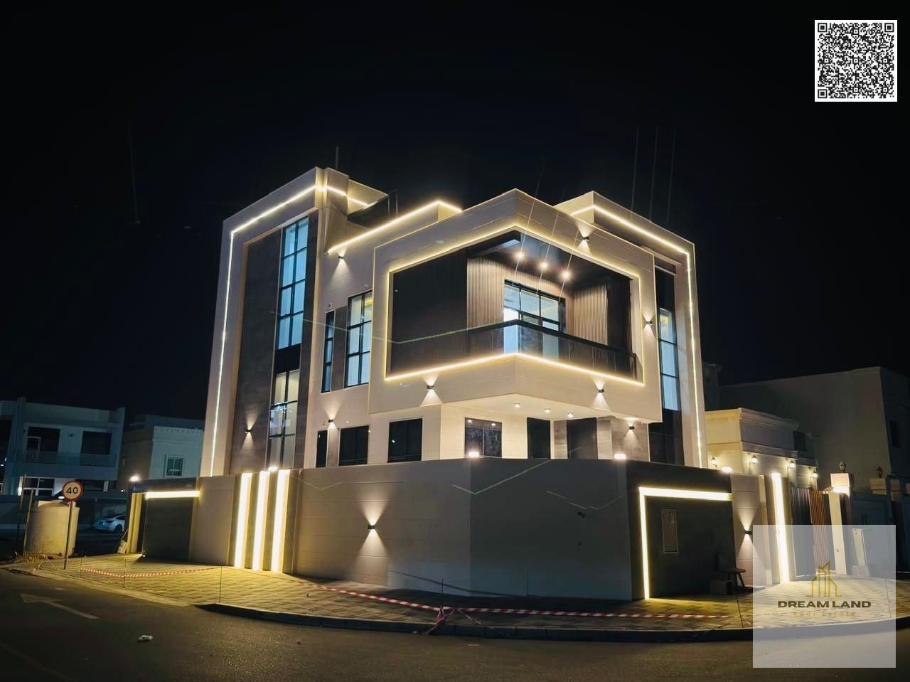 Corner villa with private swimming pool, close to the mosque and all services, freehold for all nationalities