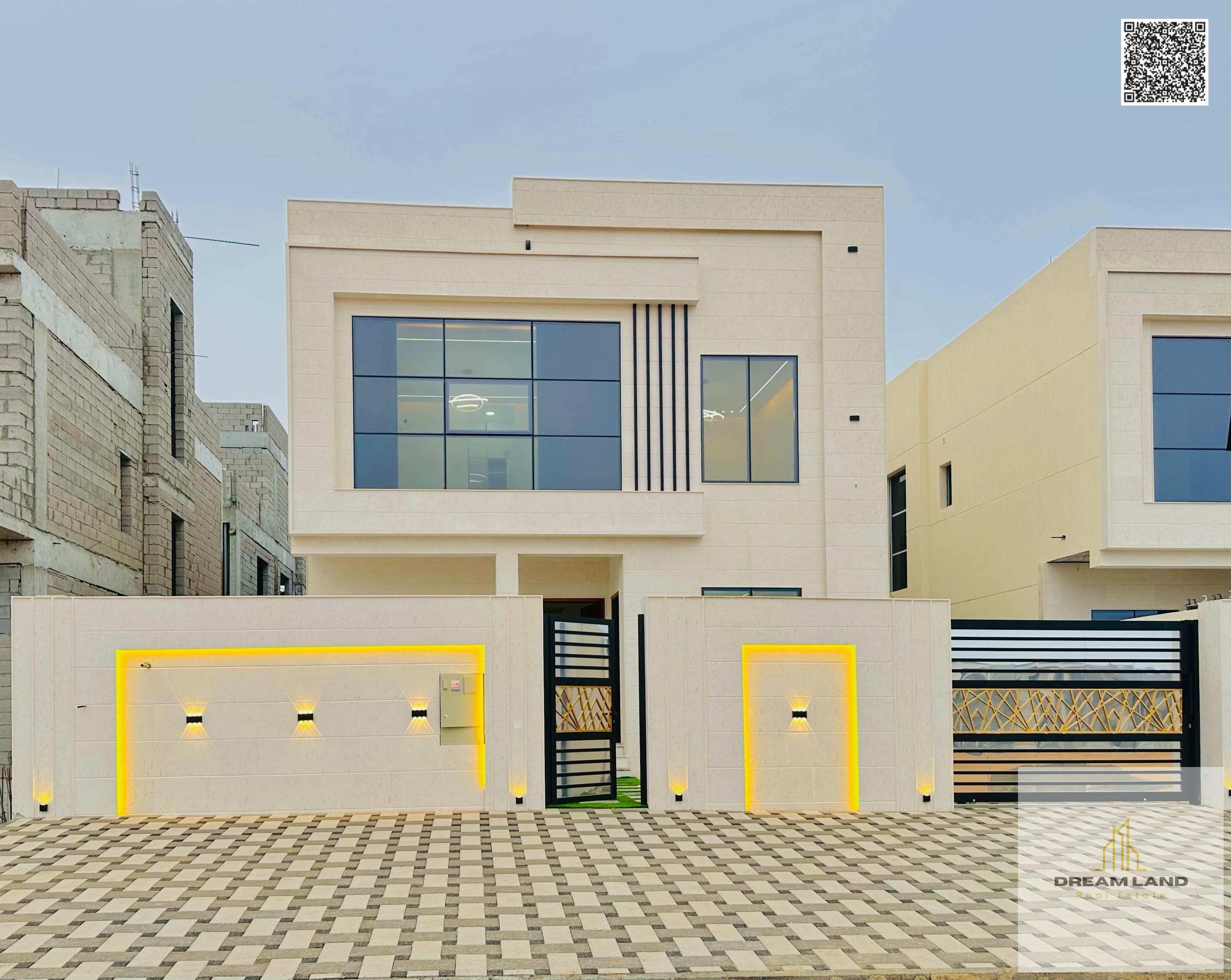 For sale, a two-story villa with a spacious courtyard - strategic location close to Sheikh Mohammed bin Zayed Road | Freehold for all nationalities fo