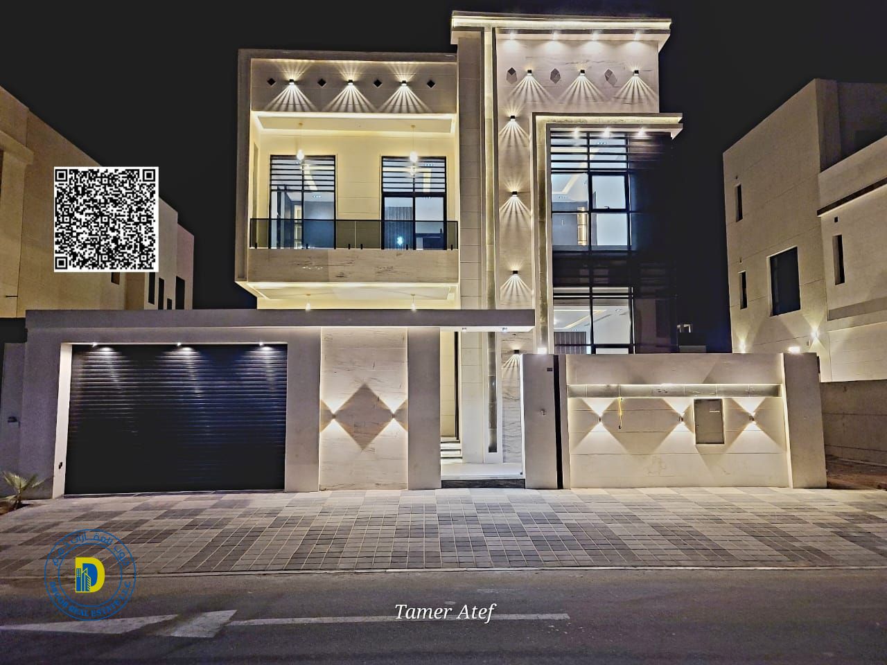 For sale in Al Zahia area, a modern villa with 5 rooms and a roof, super deluxe finishing, bank financing, freehold