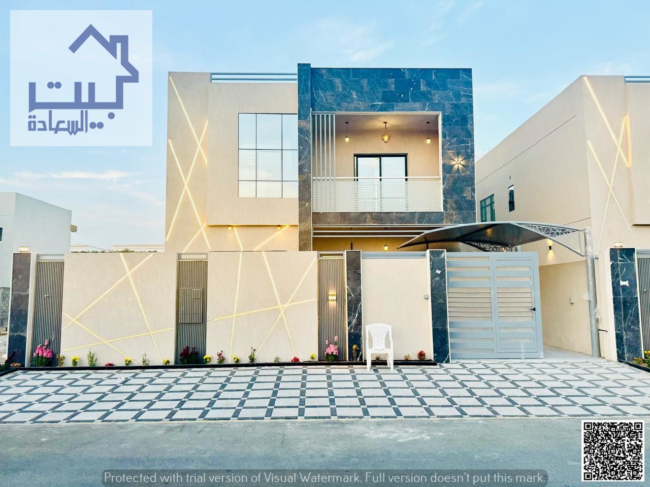 For Sale | Modern villa in Al Zahya, freehold for all nationalities, with water, electricity & AC. On service road, 100% bank financing available.