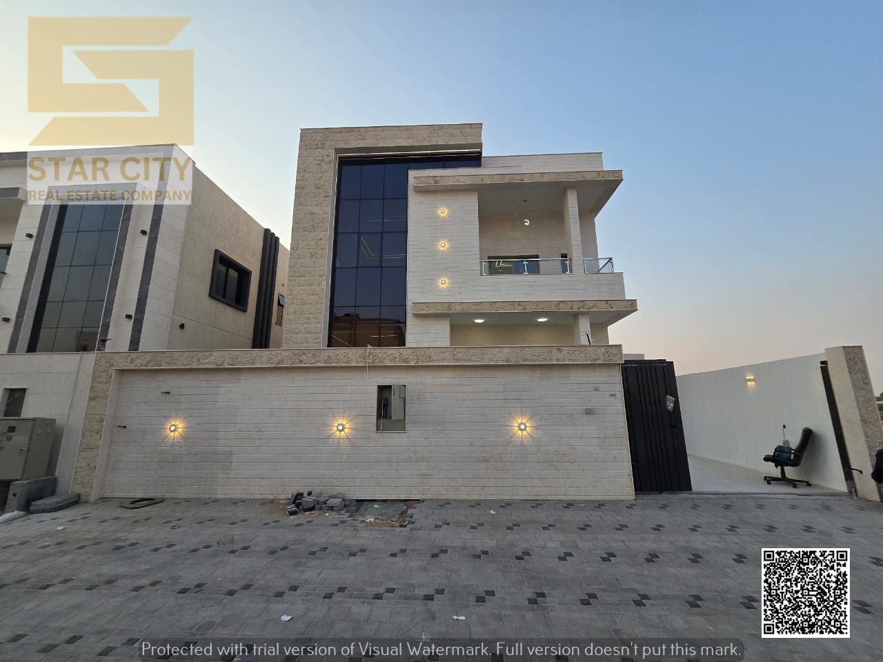 Modern villa with stone facade - two floors, freehold for all nationalities, with easy bank financing. Modern villa with stone facade for sale in Al Z