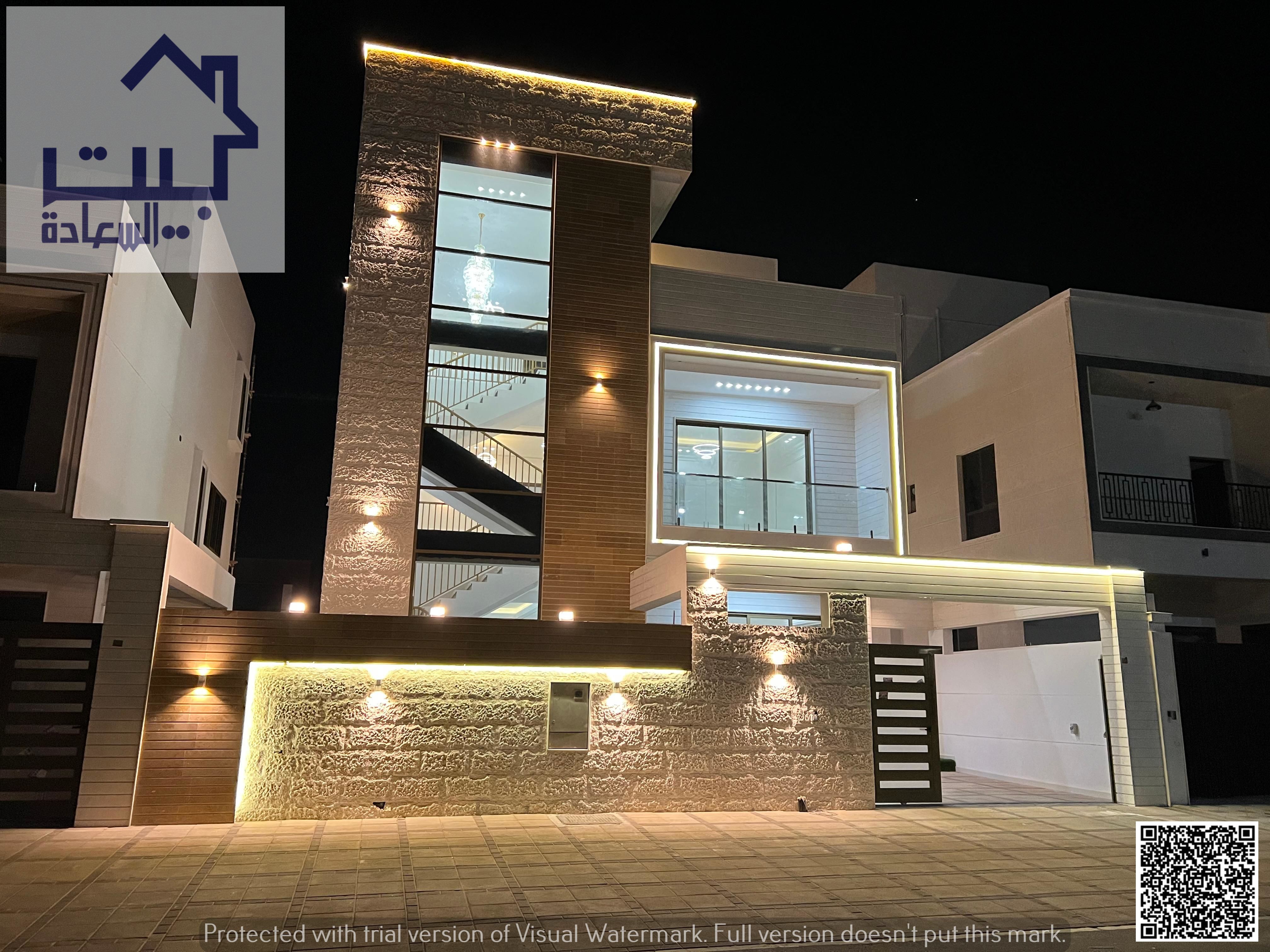 For sale: Modern villa in upscale Al-Bahia, top finishes, paved street, near services, freehold for all, with 100% bank financing available.