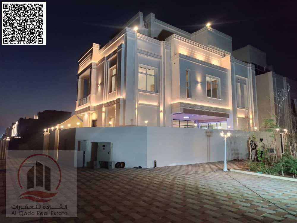 Villa for sale in Ajman, Al Helio 2 area, elegant design, prime location Includes registration fees, electricity, water and air conditioning